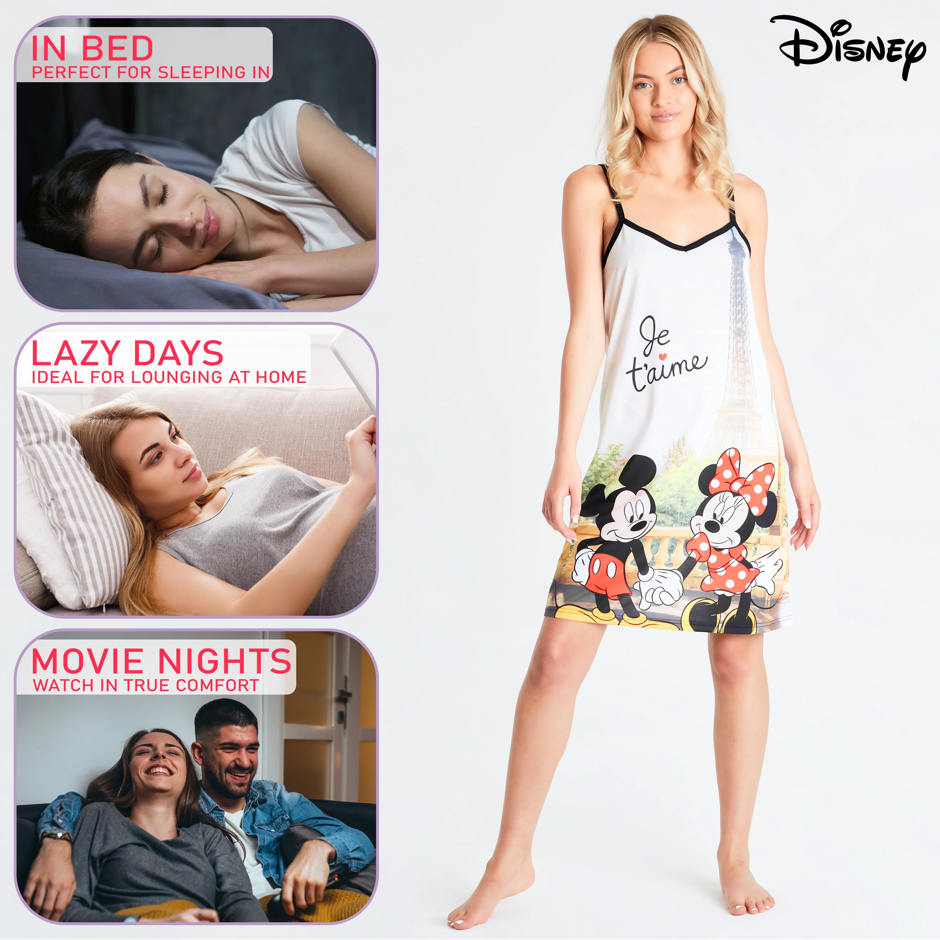Disney Nighties for Women Strap Nightdress Mickey Minnie - Image 3