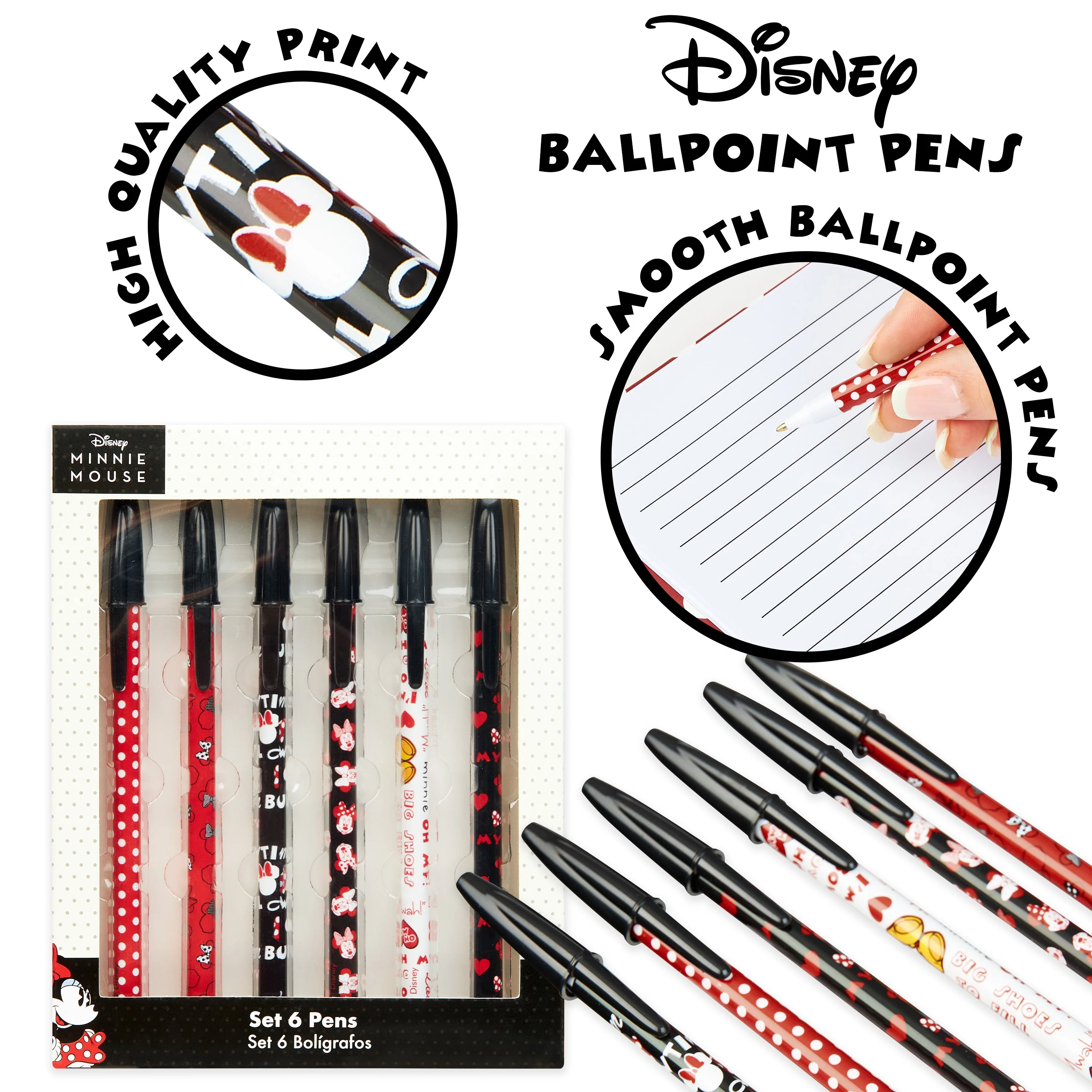 Disney Notebook, Pencil Case & Pen Set, School Supplies, Minnie Mouse Gifts For Girls - Image 4