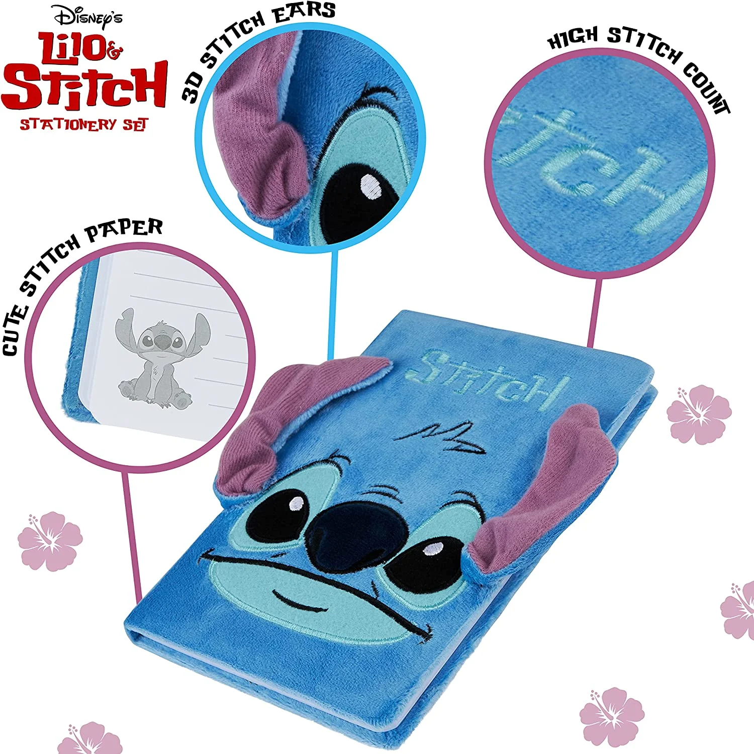 Disney Notebook, School Stationary Set with Stitch Fluffy Notebook and Pen Set - Image 5