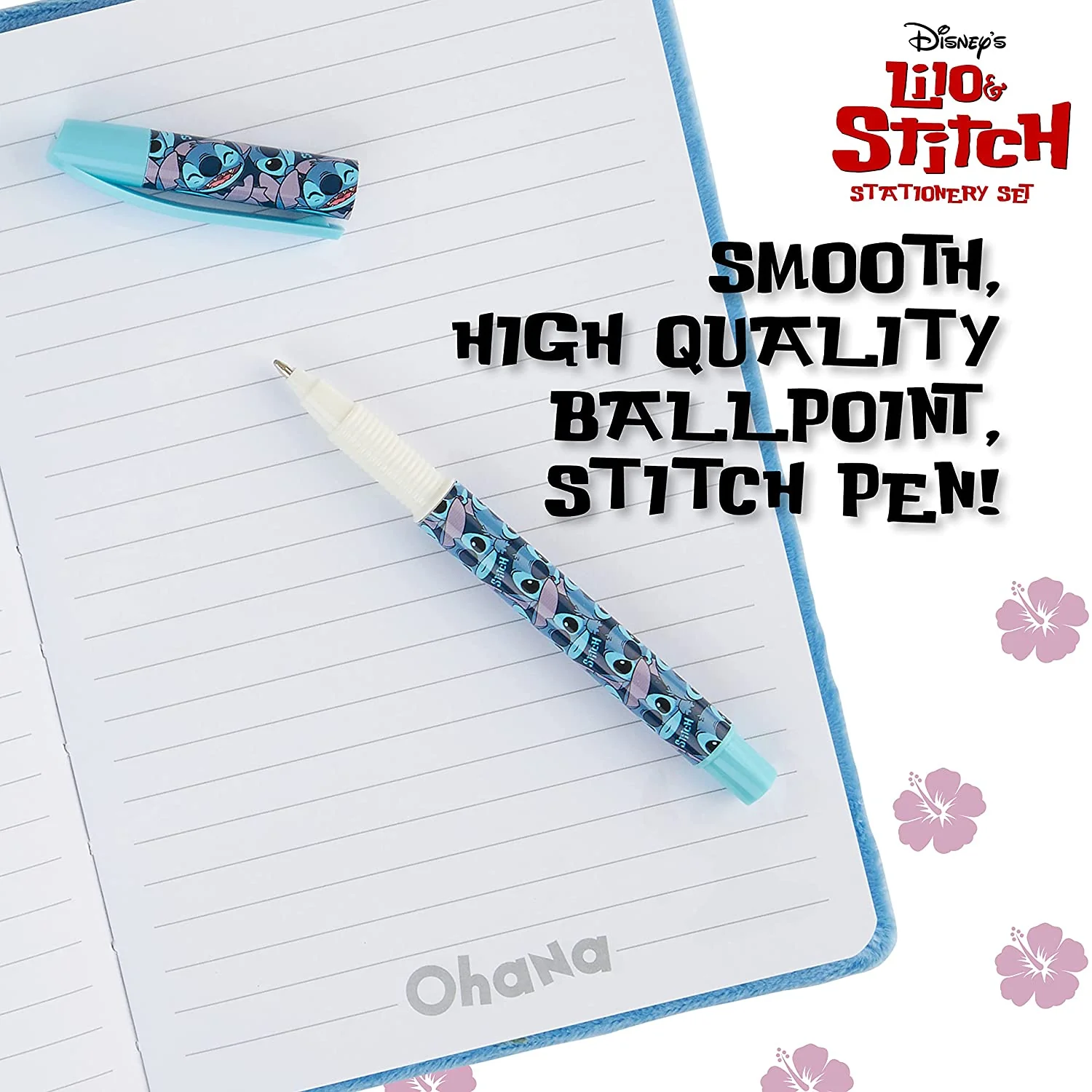 Disney Notebook, School Stationary Set with Stitch Fluffy Notebook and Pen Set - Image 6