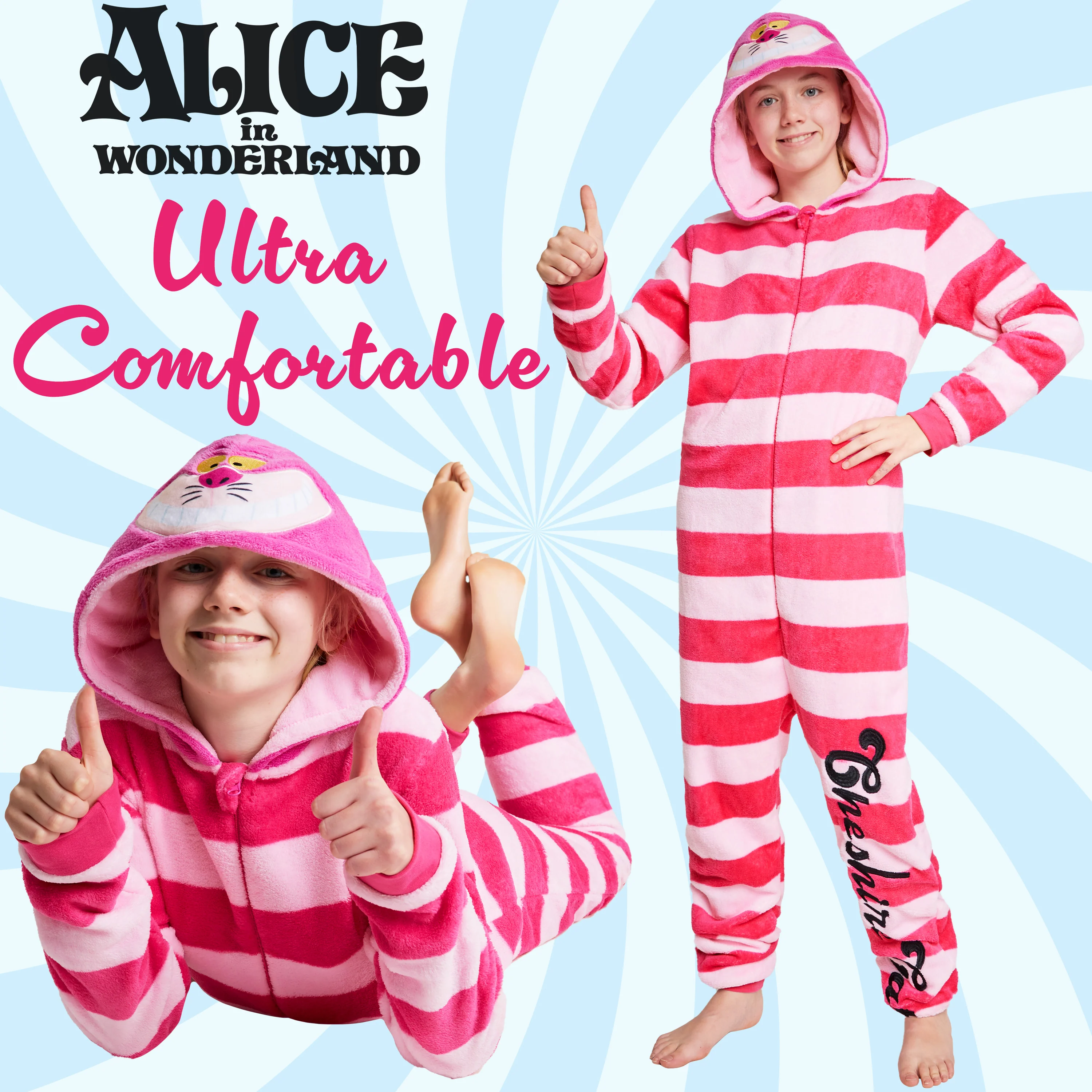 Disney Onesie for Kids - Fleece Onesie for Kids - Alice in Wonderland The Cheshire Cat - Image 5