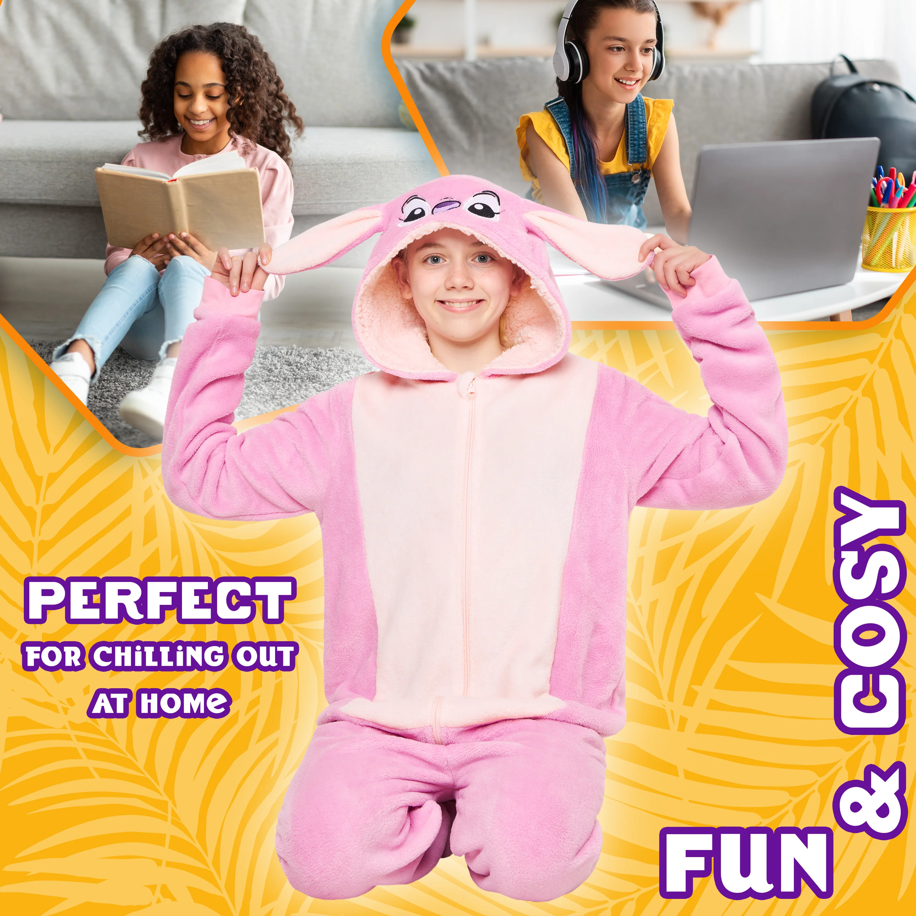Disney Angel Onesies for Girls Fleece Pyjamas Lounge Wear - Image 5