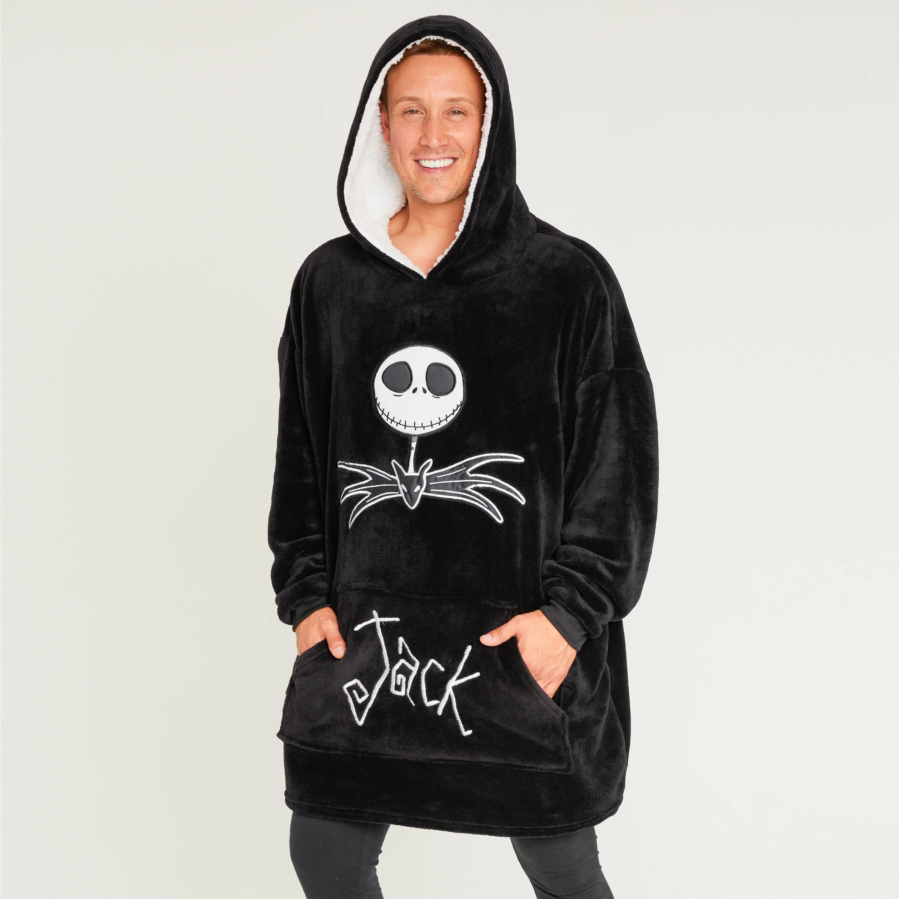 Disney Oversized Blanket Hoodie for Women - Black Jack Skellington - Image 3