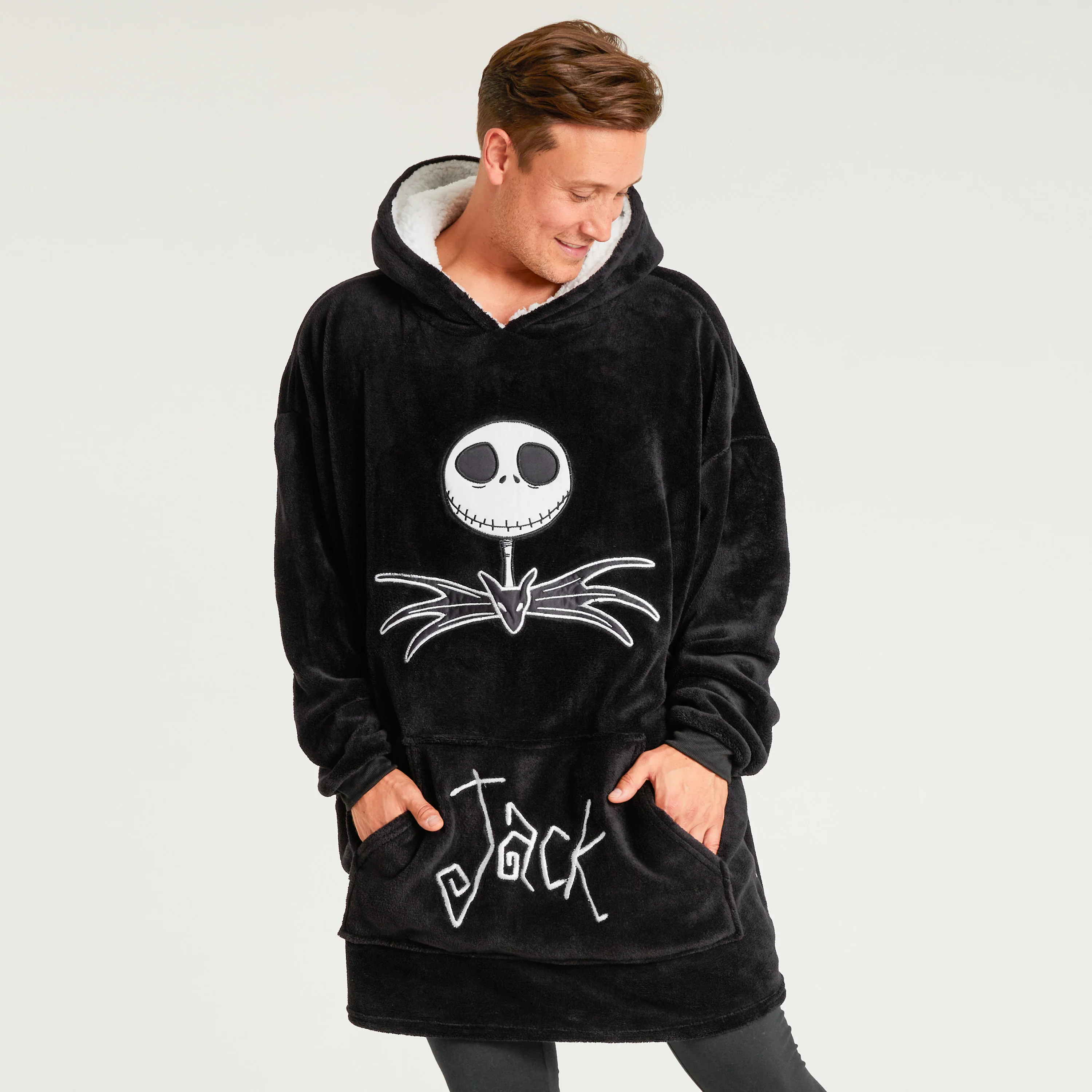 Disney Oversized Blanket Hoodie for Women - Black Jack Skellington - Image 4