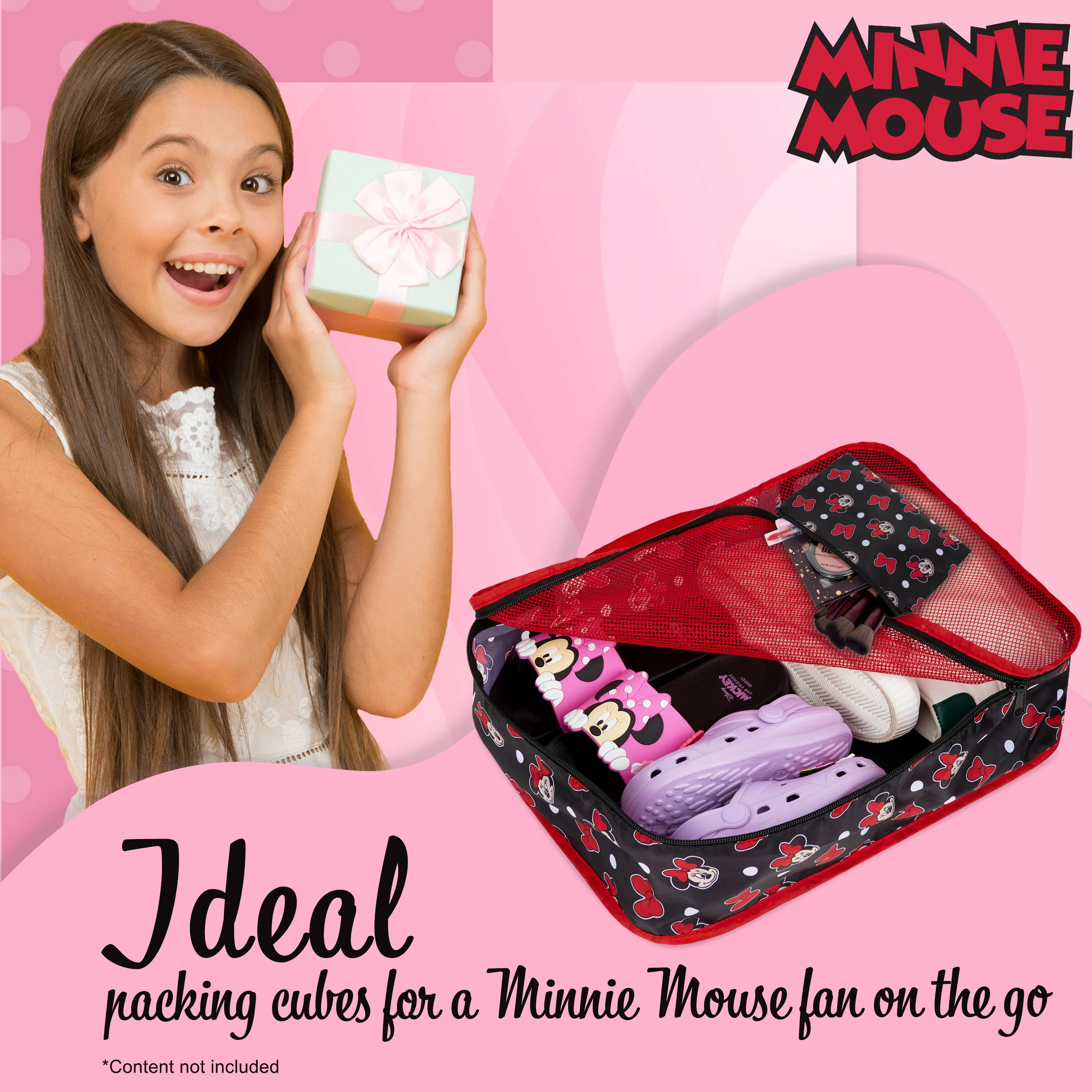 Disney Packing Organisers, Packing Cubes for Suitcases Luggage, Wash Bag (Red Minnie Mouse) - Image 3