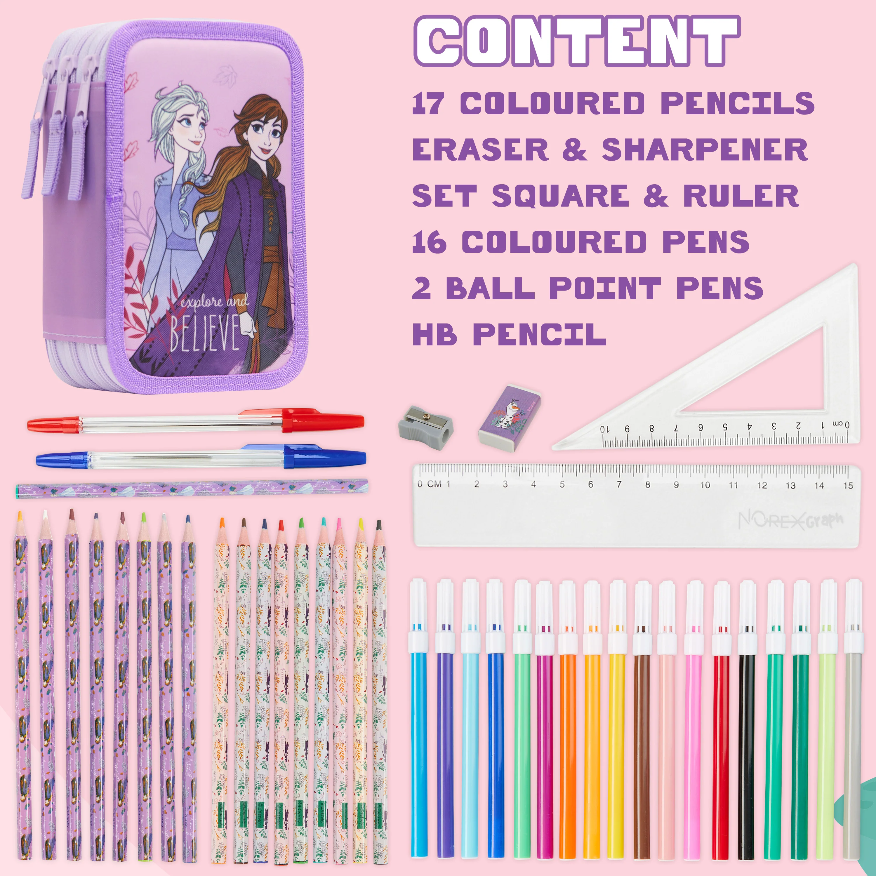 Disney Pencil Case Frozen Filled Pencil Case - Image 6