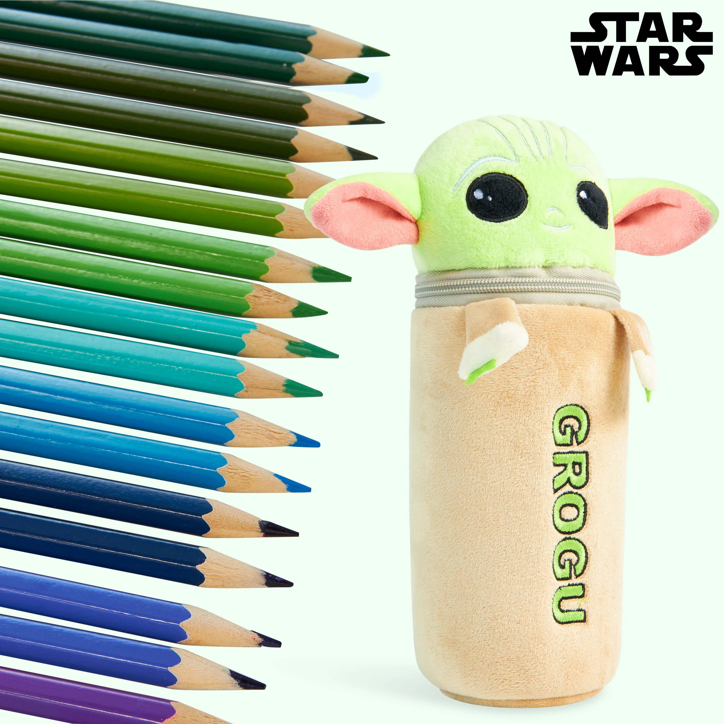 Disney Pencil Case with 48 Colouring Pencils Included -Multi Baby Yoda - Image 4