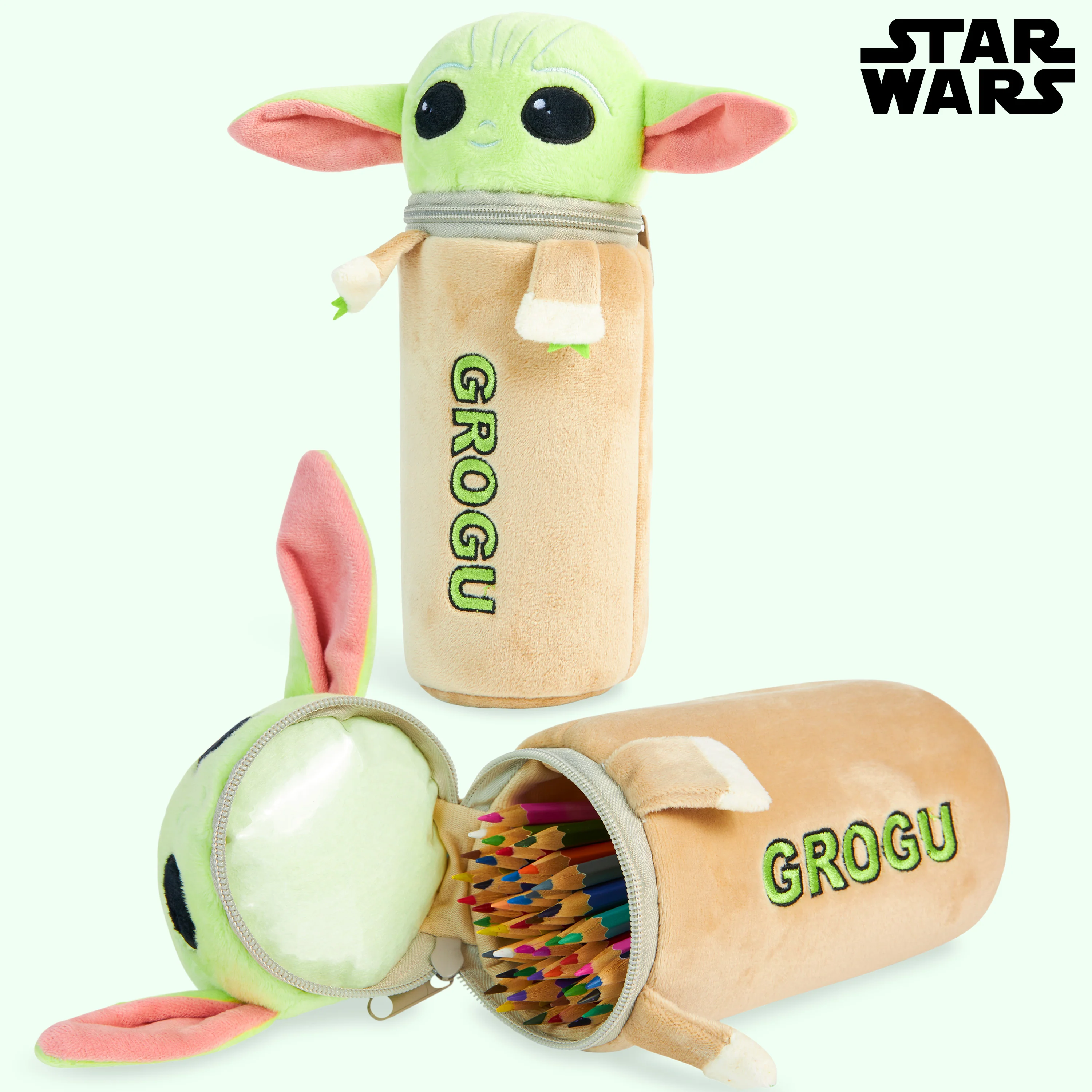 Disney Pencil Case with 48 Colouring Pencils Included -Multi Baby Yoda - Image 5