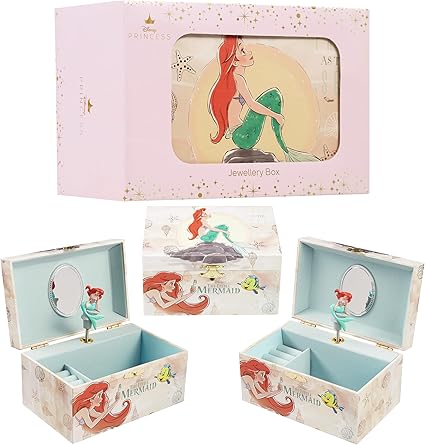 Disney Princess Ariel Jewellery Box Musical Wind Up Spinning Figure Memory Box
