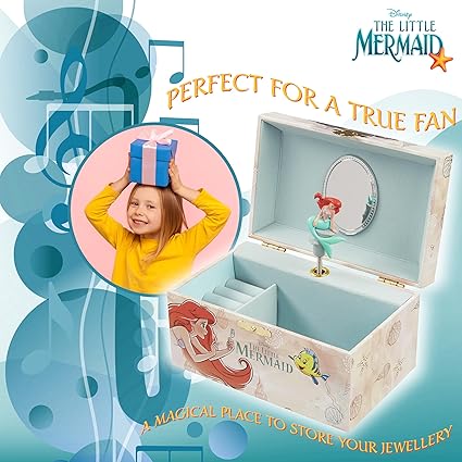 Disney Princess Ariel Jewellery Box Musical Wind Up Spinning Figure Memory Box - Image 6