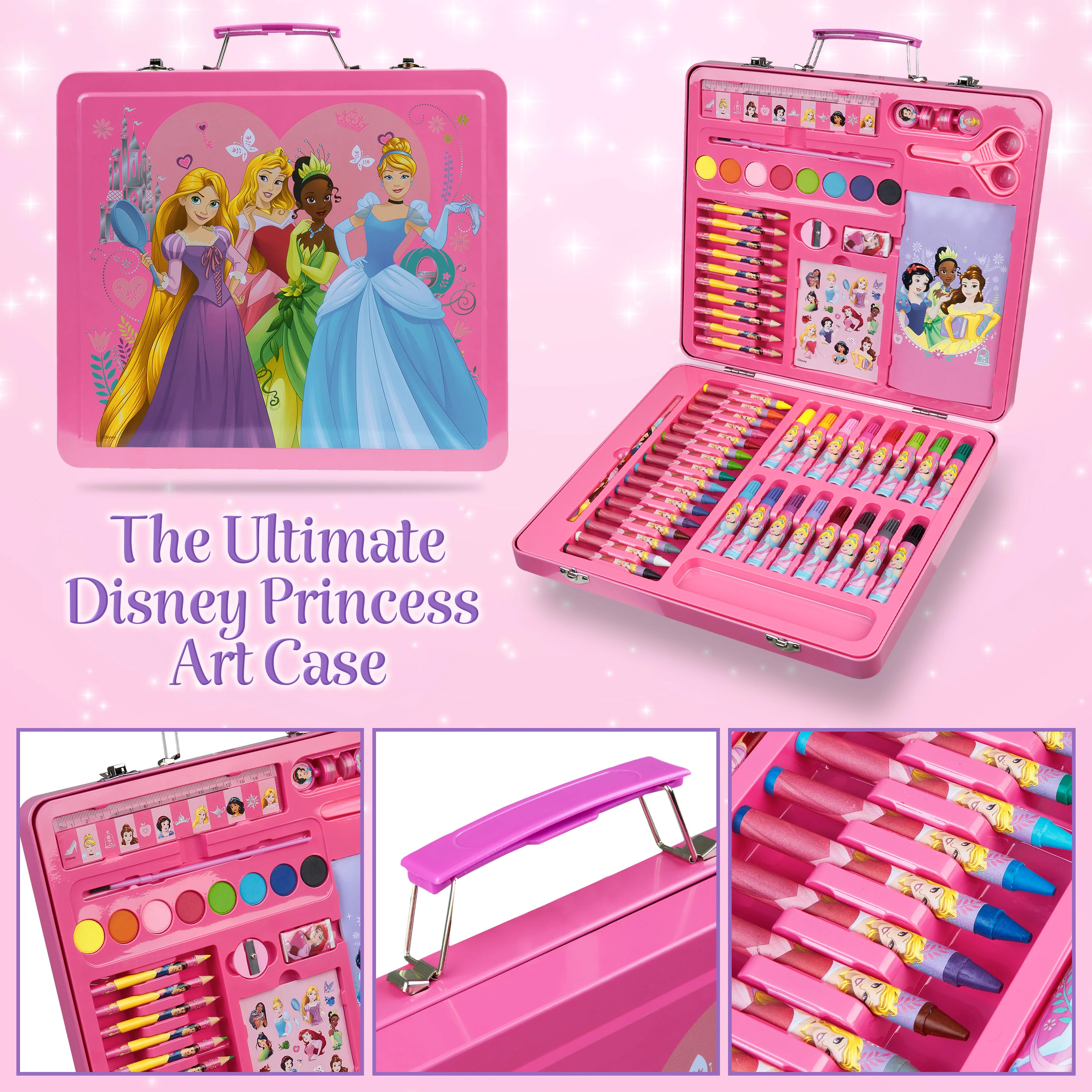 Disney Princess Art Set, Arts and Crafts for Kids 60 Pieces Colouring Sets for Girls - Image 6
