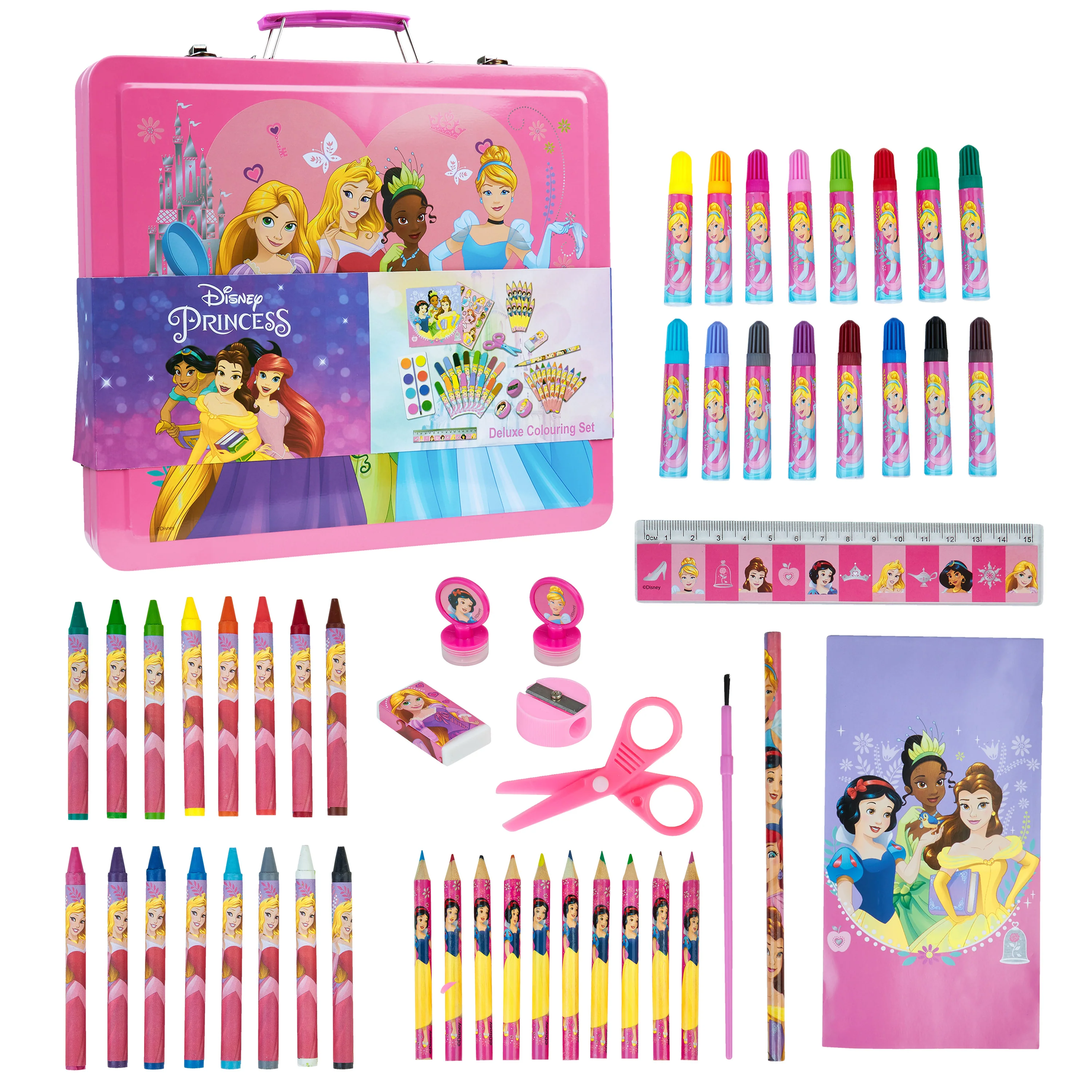 Disney Princess Art Set, Arts and Crafts for Kids 60 Pieces Colouring Sets for Girls - Image 7