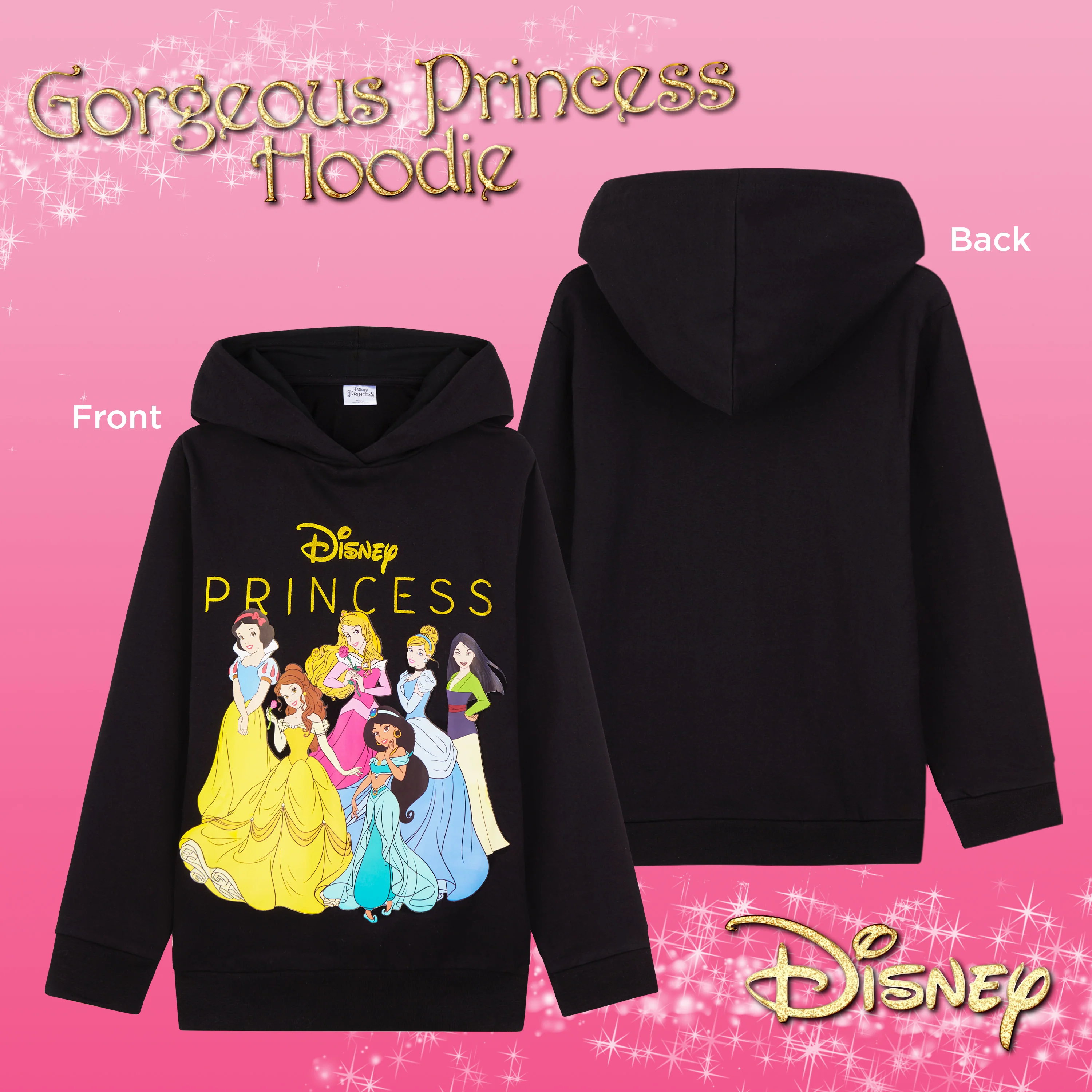 Disney Princess Hoodie for Girls - Princess Hooded Sweatshirt or Hoodie Dress for Kids - Image 4
