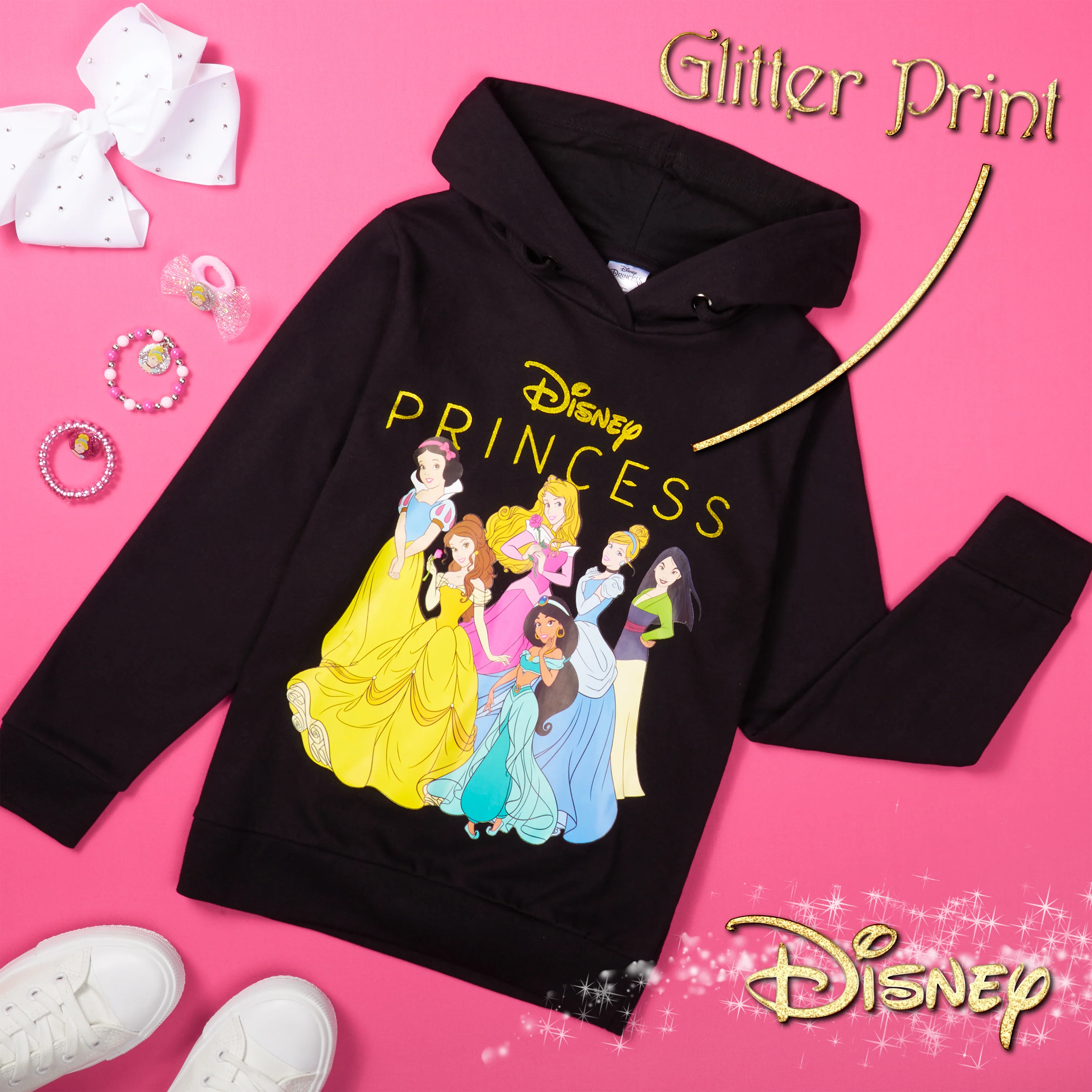 Disney Princess Hoodie for Girls - Princess Hooded Sweatshirt or Hoodie Dress for Kids - Image 5