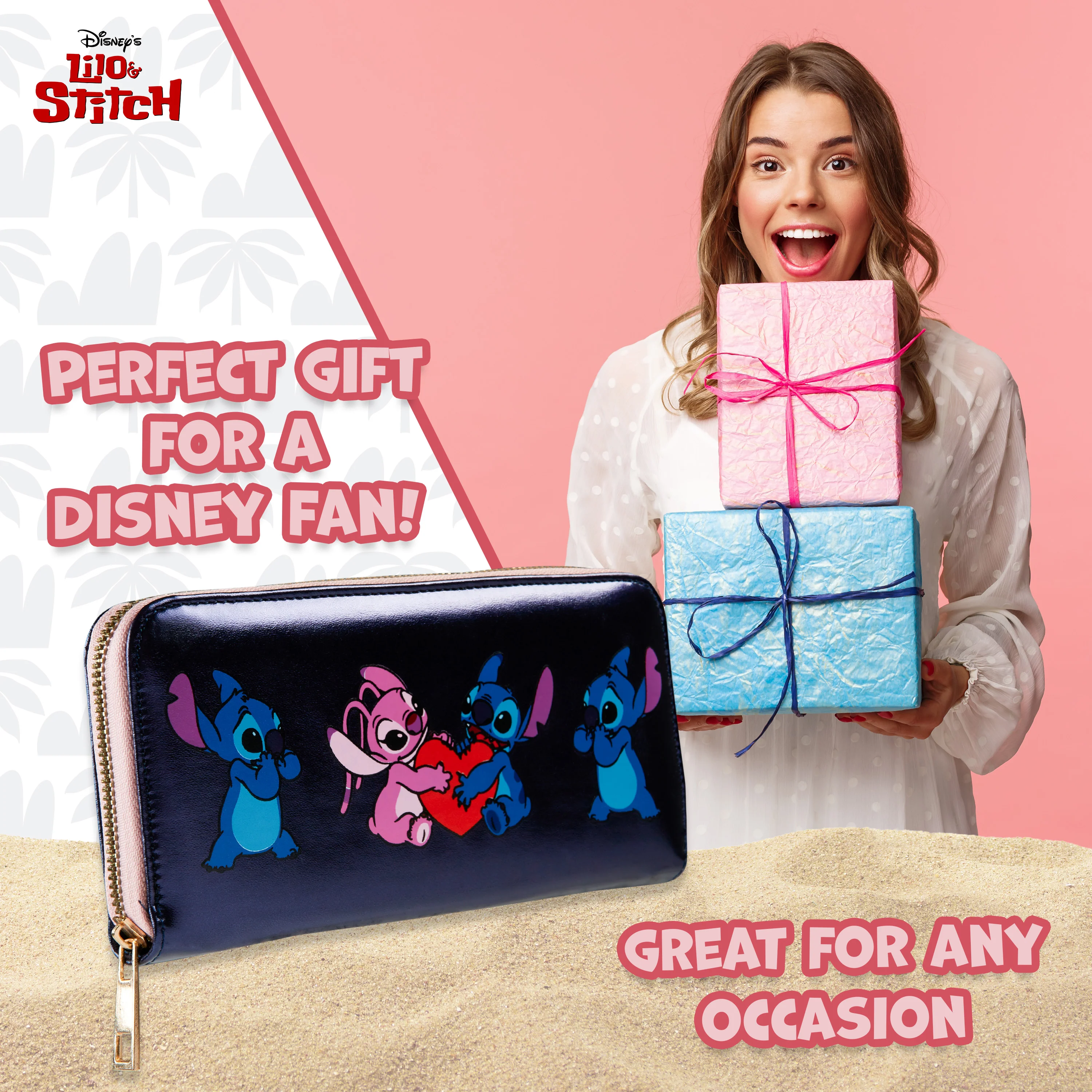 Disney Purses for Women, Stitch Coin Purse with Card Slots - Metallic Blue - Image 3
