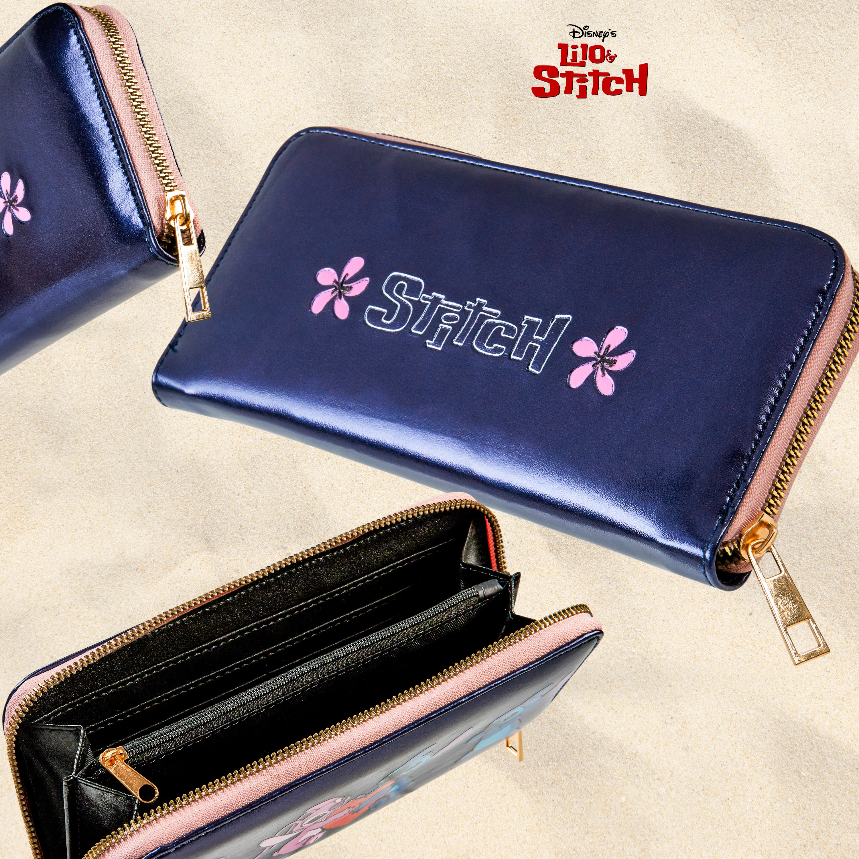 Disney Purses for Women, Stitch Coin Purse with Card Slots - Metallic Blue - Image 5