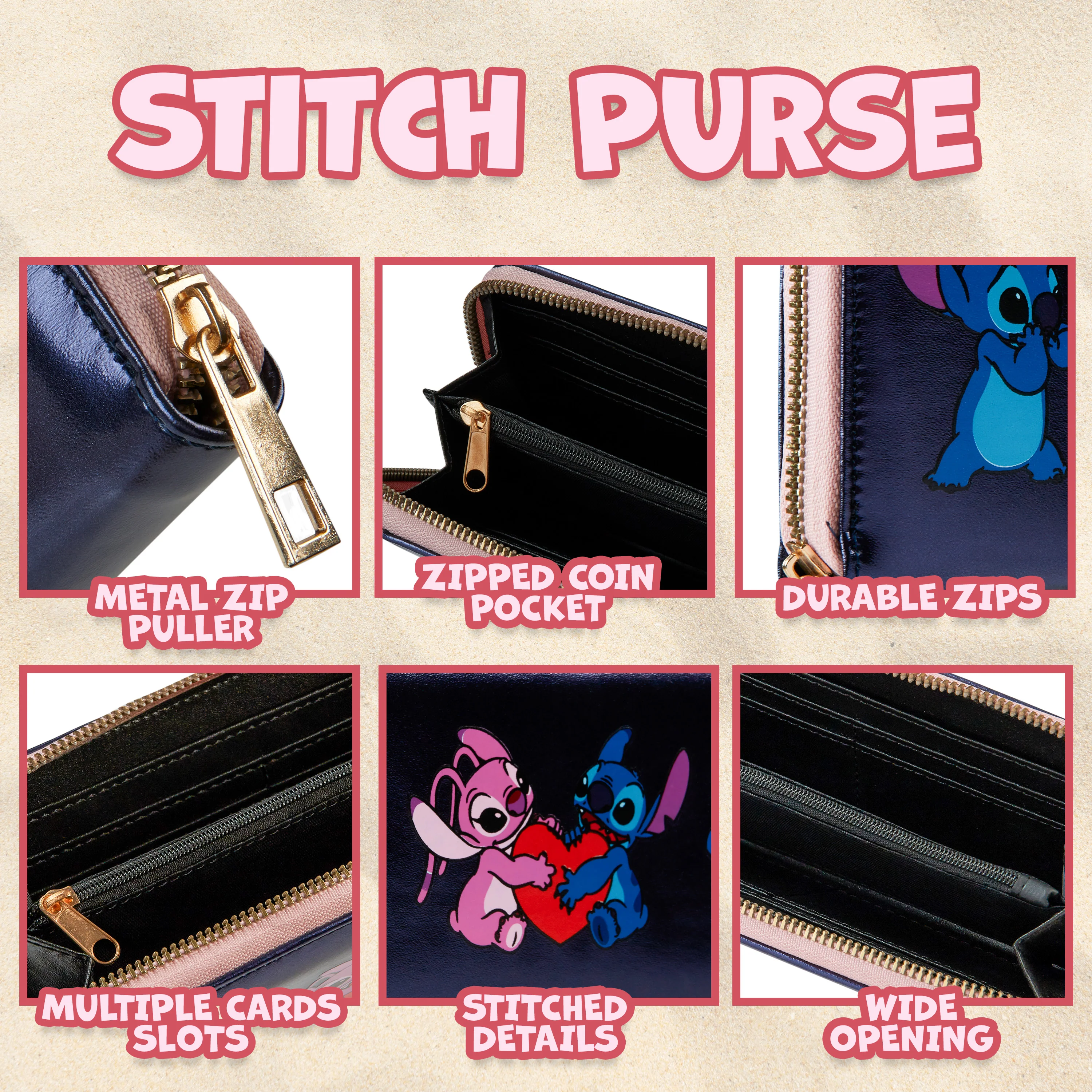 Disney Purses for Women, Stitch Coin Purse with Card Slots - Metallic Blue - Image 7