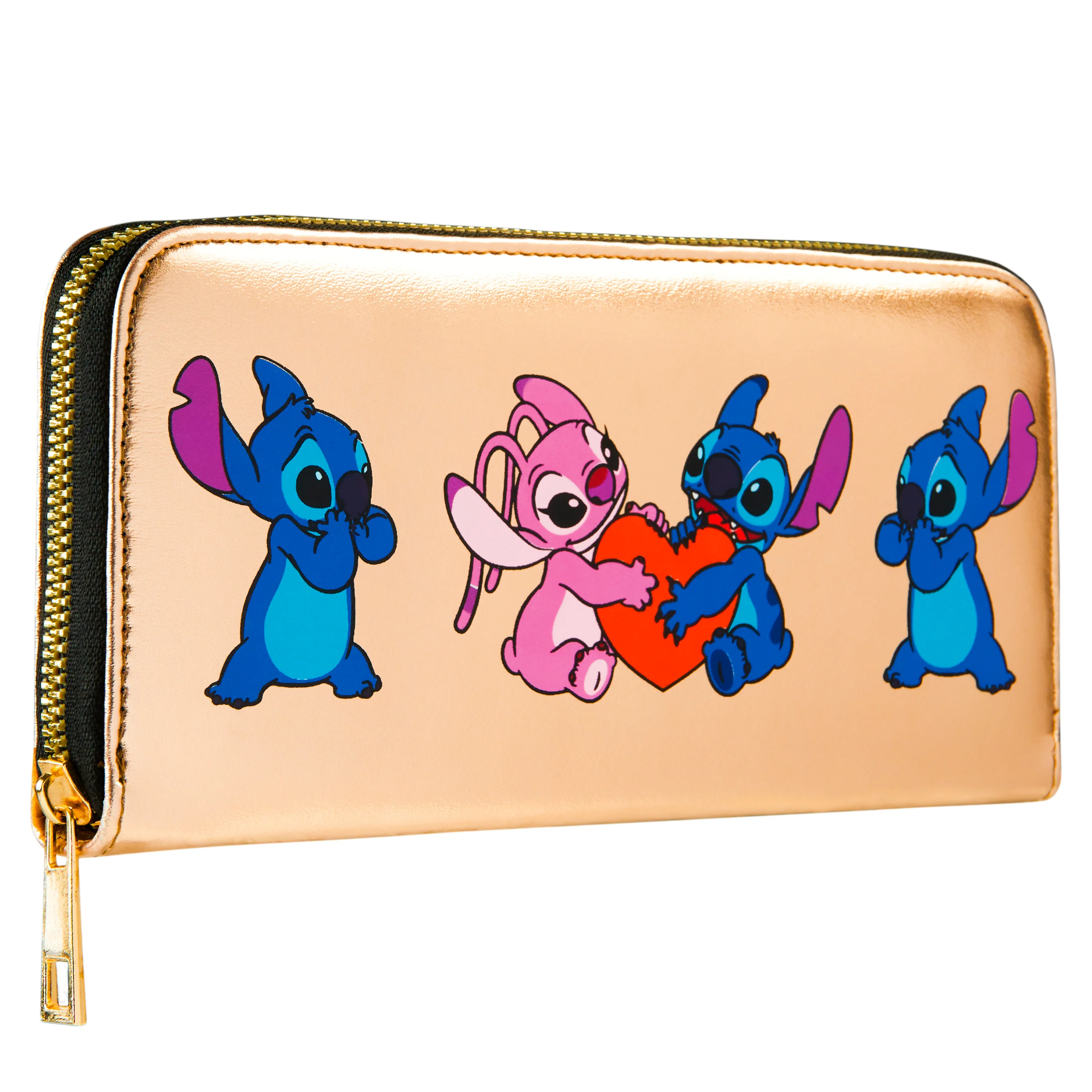 Disney Purses for Women, Stitch Coin Purse with Card Slots, Gifts for Women (Gold)