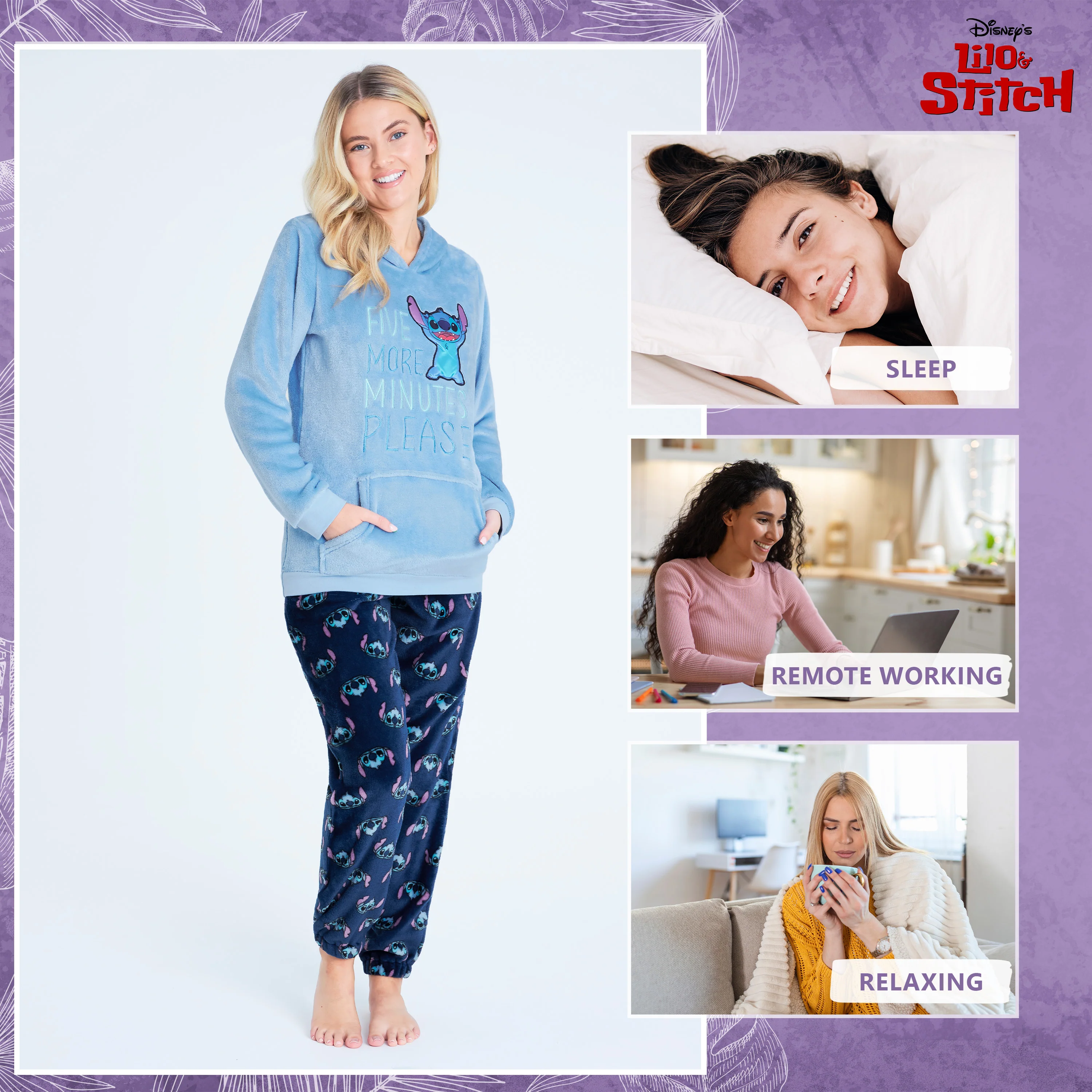 Disney Pyjamas for Women, Fluffy Ladies Fleece Eeyore Pyjamas - Image 5
