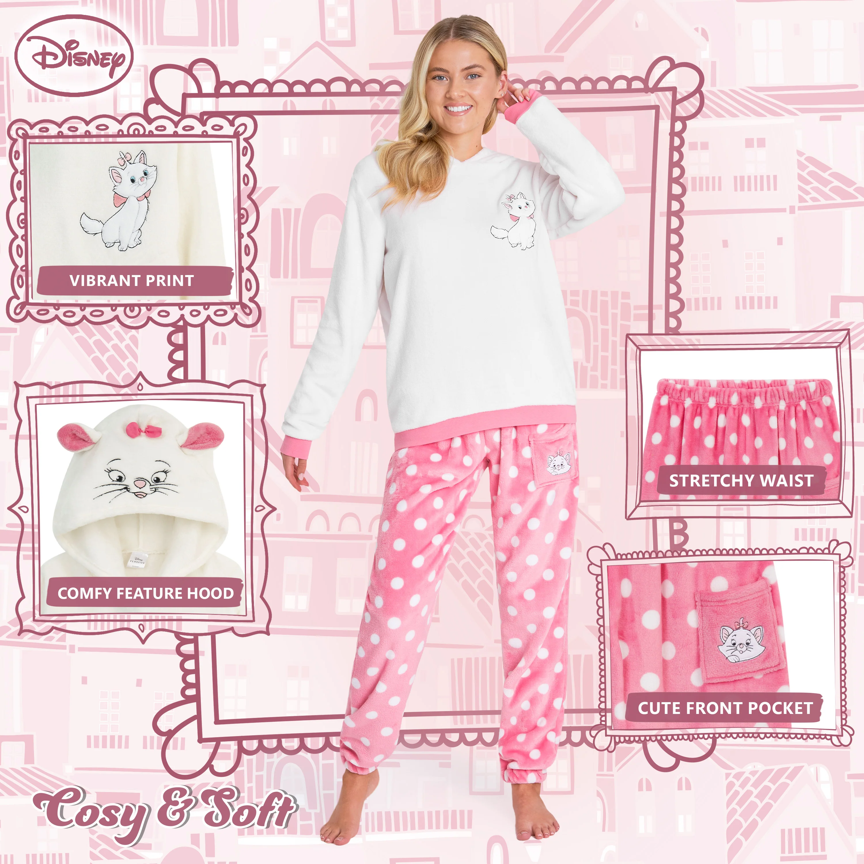 Disney Pyjamas for Women, Fluffy Ladies Fleece Pyjamas - MARIE - Image 4