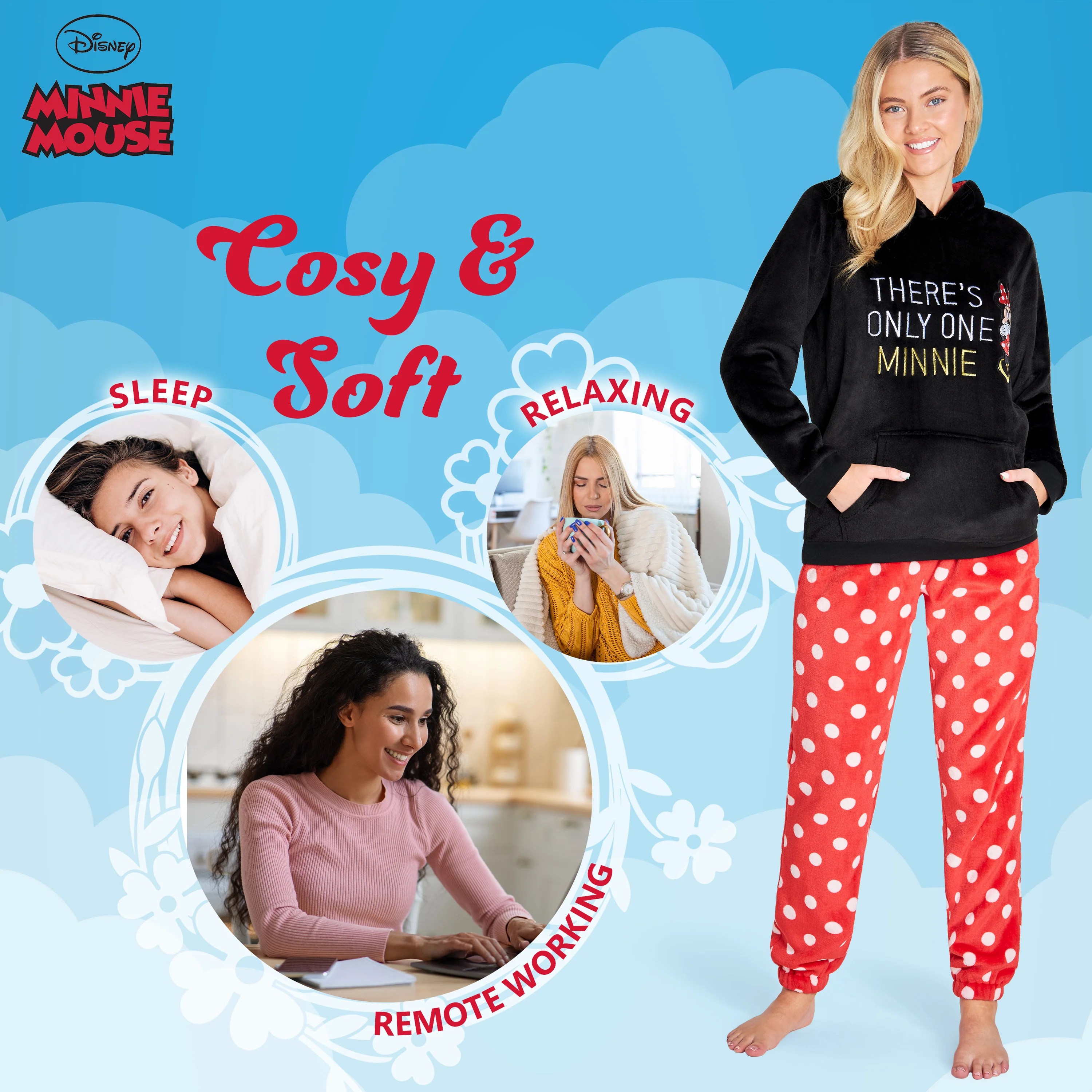 Disney Pyjamas for Women, Fluffy Ladies Fleece Pyjamas - MINNIE MOUSE - Image 5