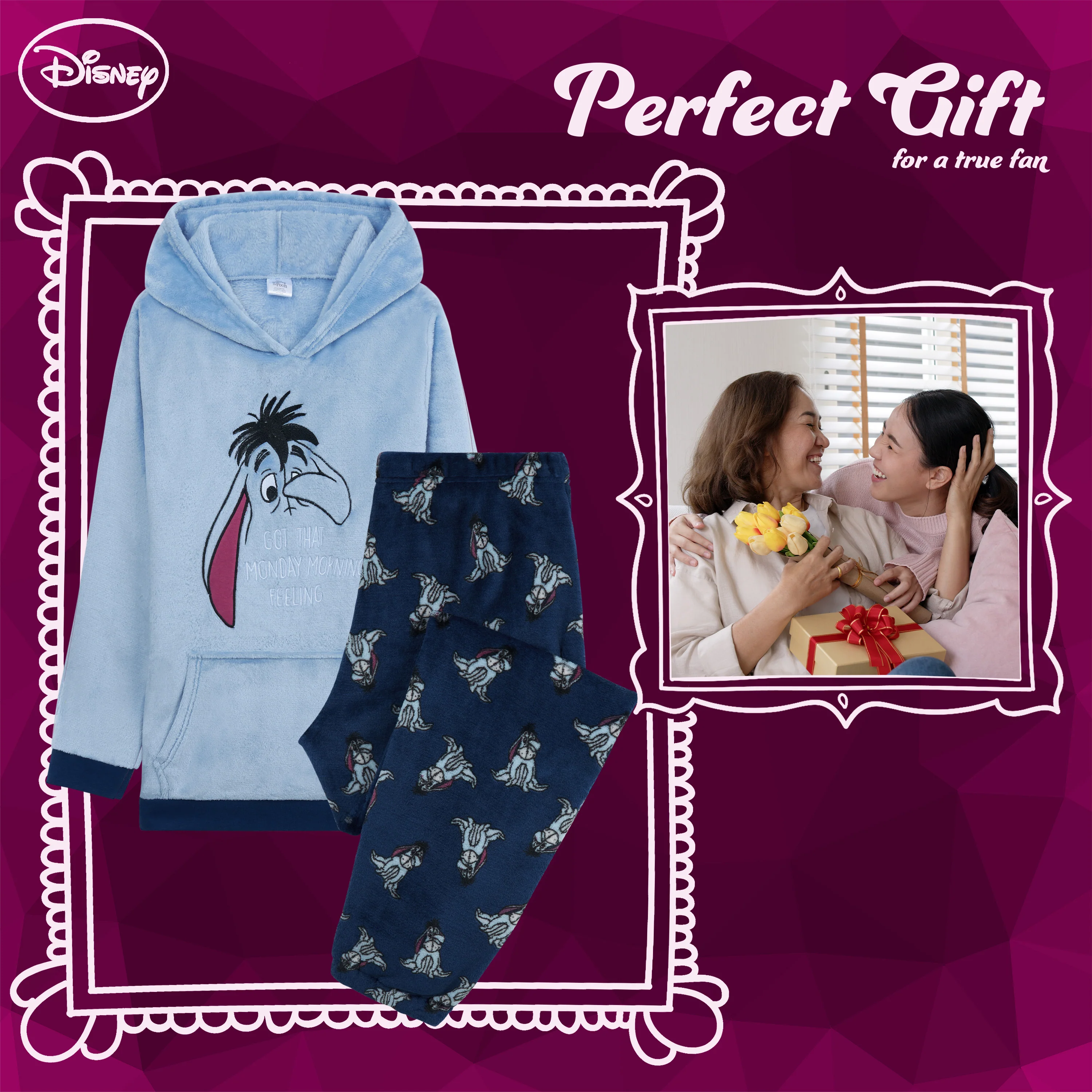 Disney Pyjamas for Women, Fluffy Ladies Fleece Eeyore Pyjamas - Image 2