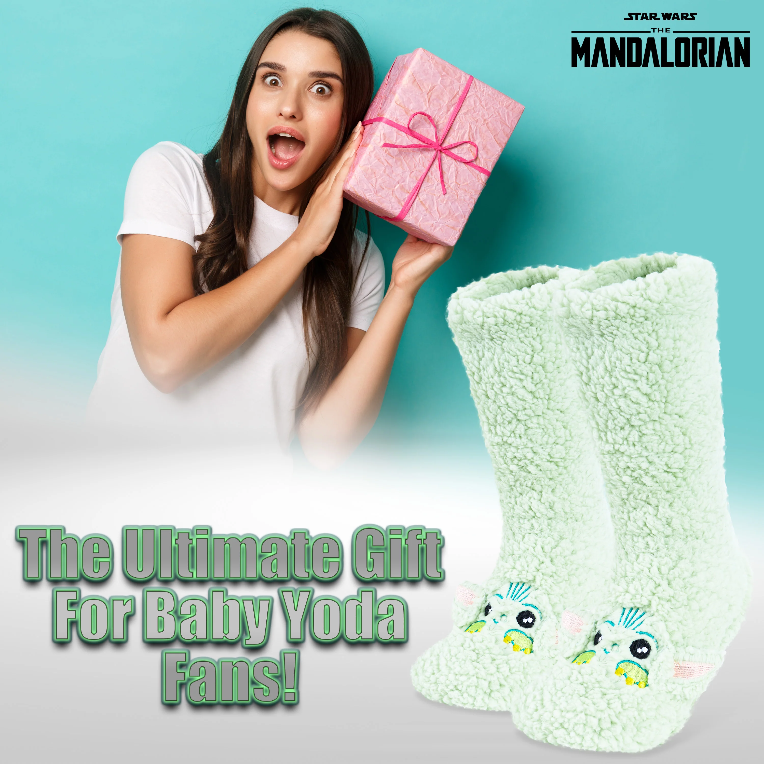 Disney Slipper Socks for Women Winter Fluffy Socks Warm - Mandalorian - Image 2
