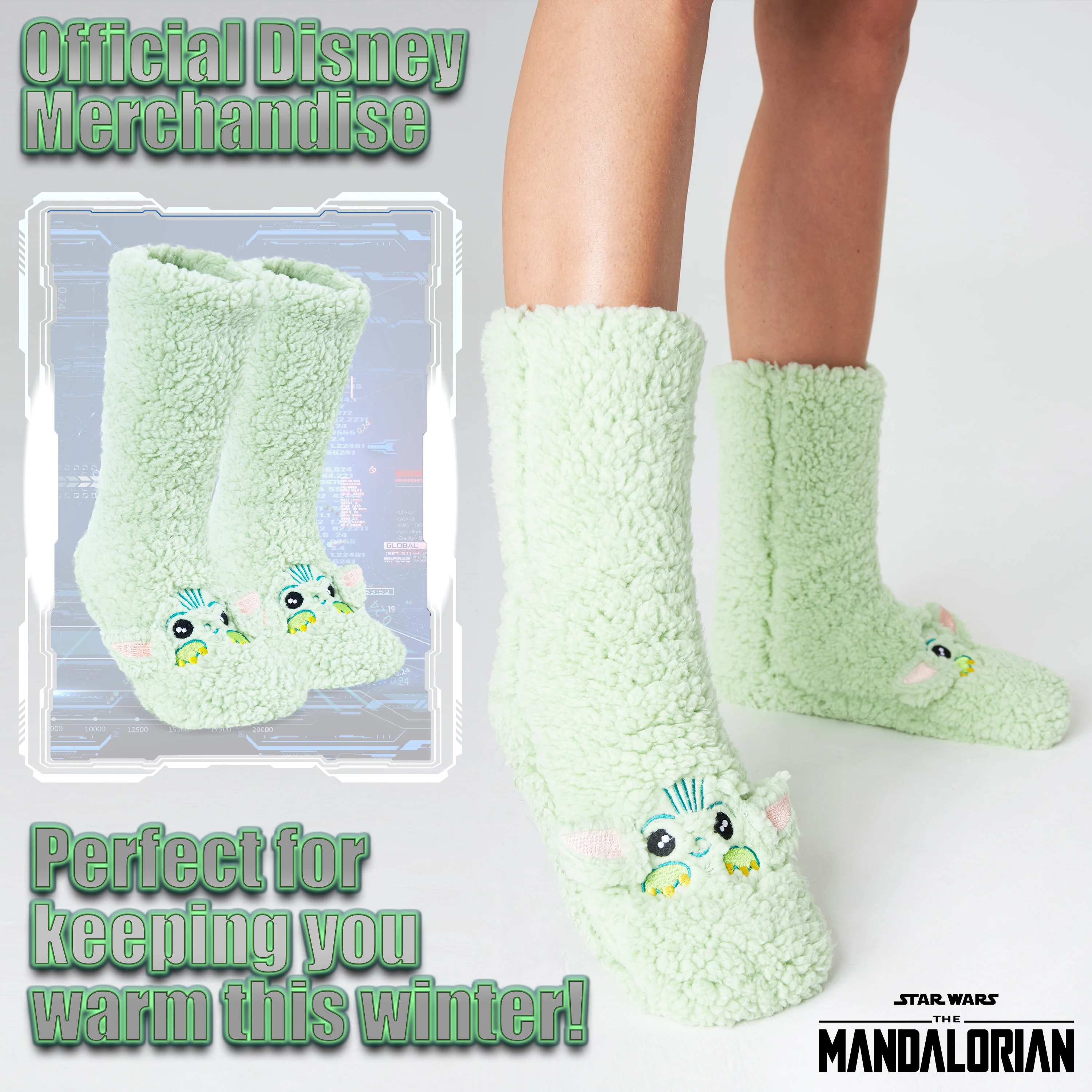Disney Slipper Socks for Women Winter Fluffy Socks Warm - Mandalorian - Image 3