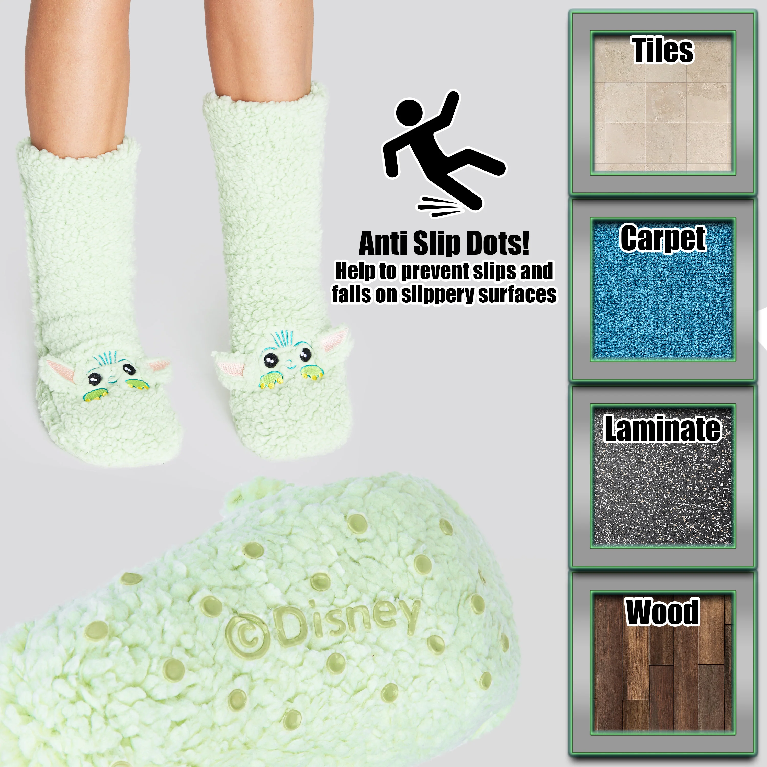 Disney Slipper Socks for Women Winter Fluffy Socks Warm - Mandalorian - Image 5
