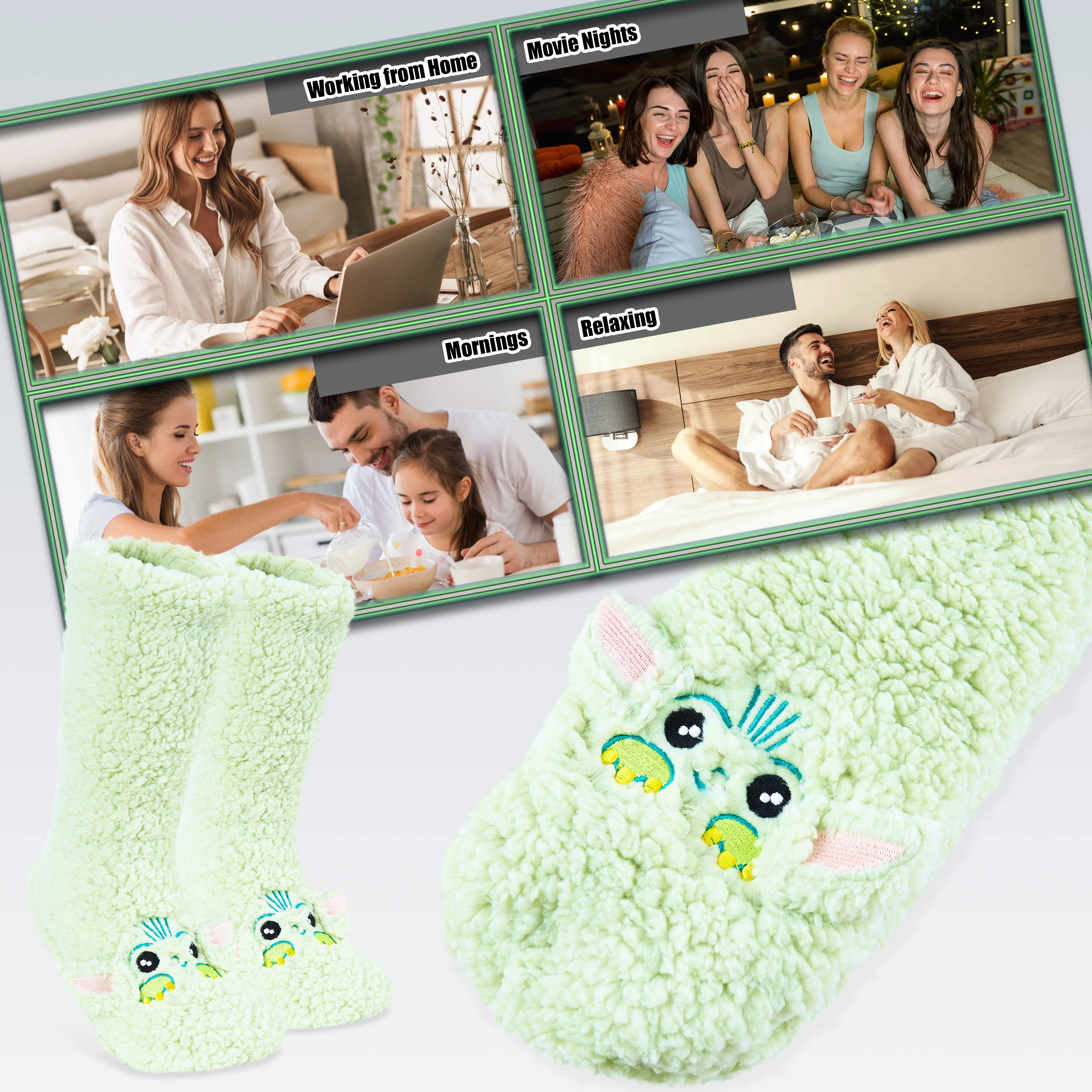 Disney Slipper Socks for Women Winter Fluffy Socks Warm - Mandalorian - Image 6