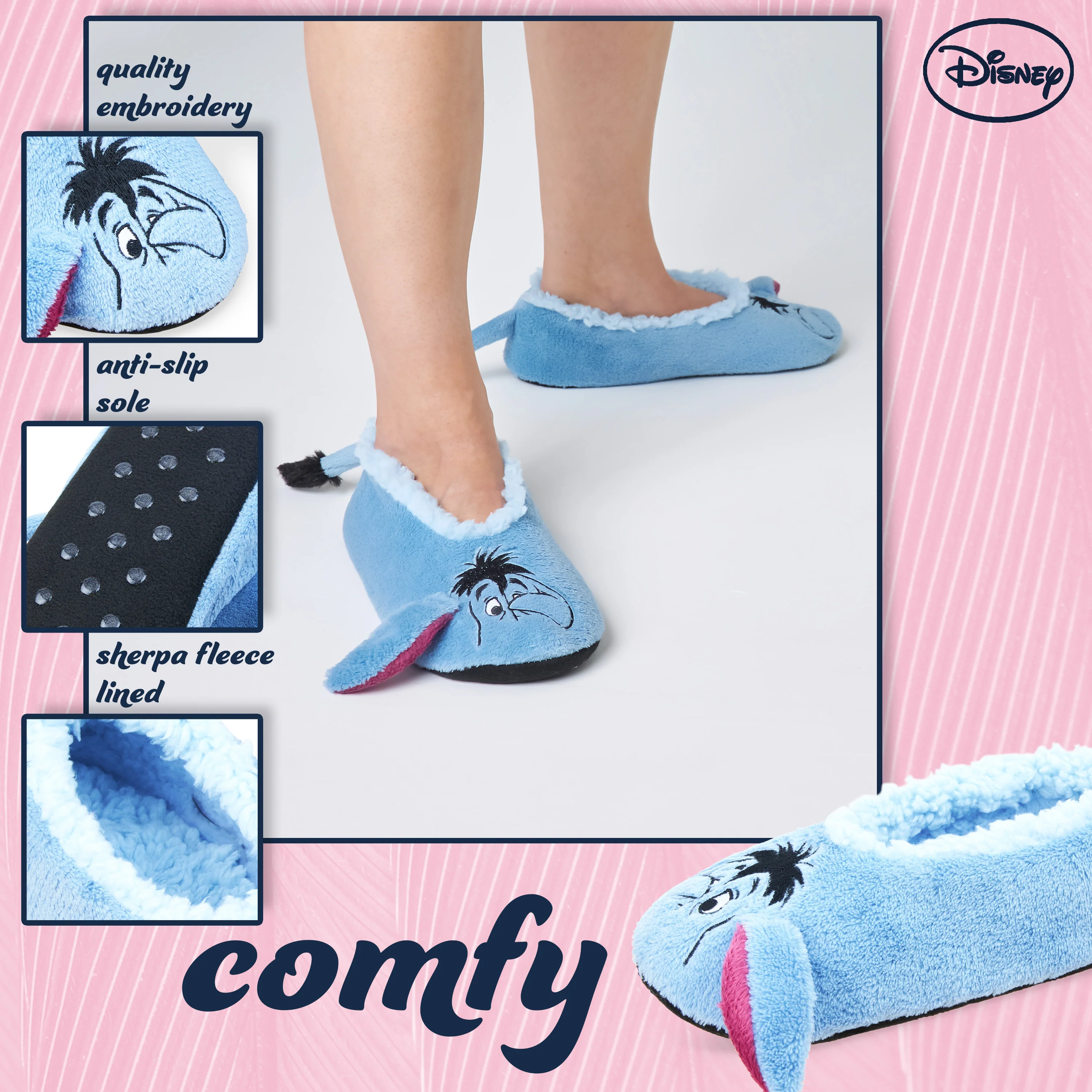 Disney Slippers Women and Teens, Slipper Socks Ballet Slippers, Eeyore Gifts - Image 5