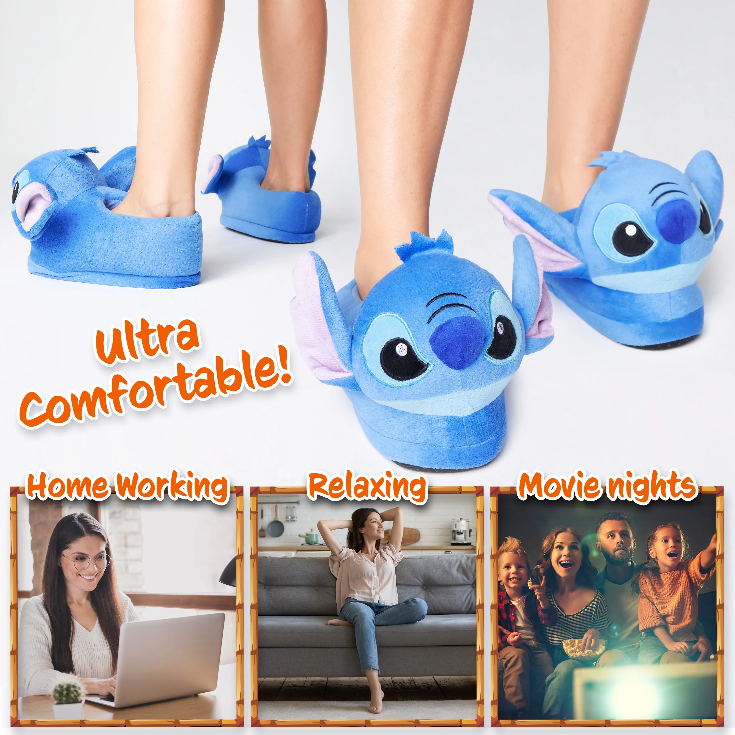 Disney Slippers Women, Plush Ladies Slippers, Stitch - Image 5