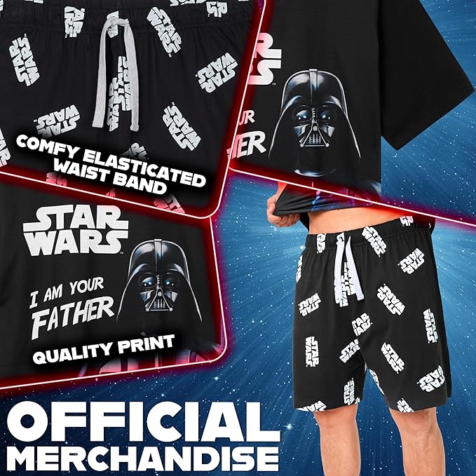 Disney Star Wars Mens Pyjamas Set Short PJs Soft Breathable Nightwear Loungewear - Image 4