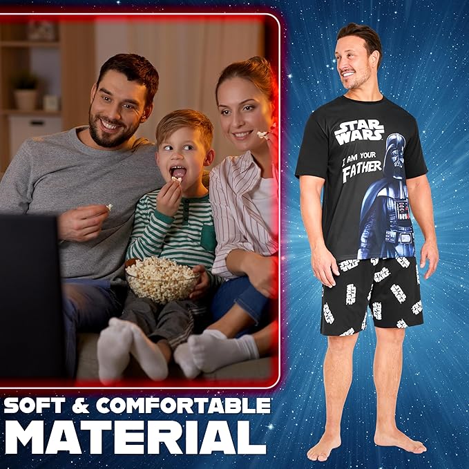 Disney Star Wars Mens Pyjamas Set Short PJs Soft Breathable Nightwear Loungewear - Image 5