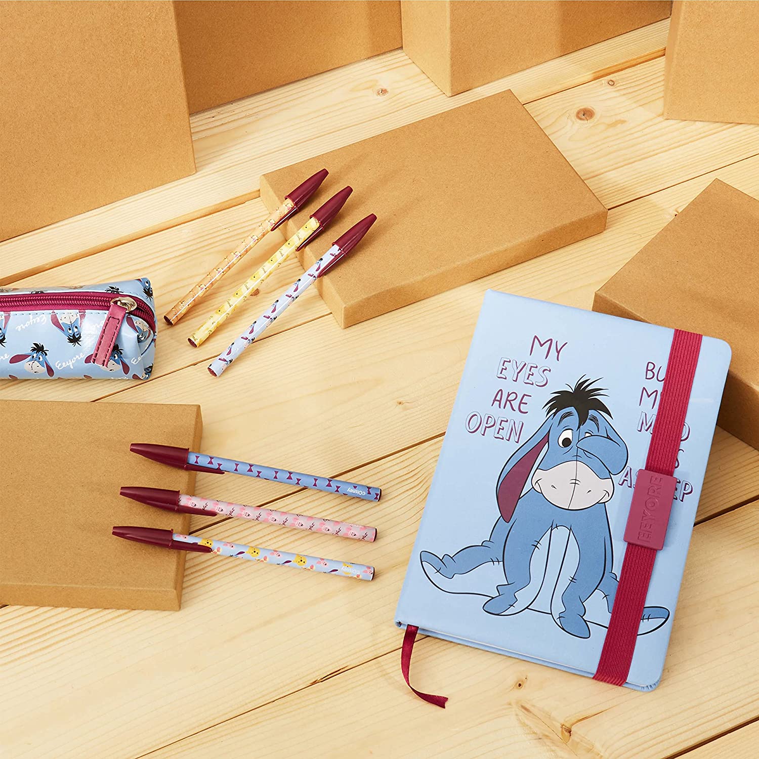 Disney Stationery Set - Eeyore Notebook, Pens & Pencil Case Set - Image 3