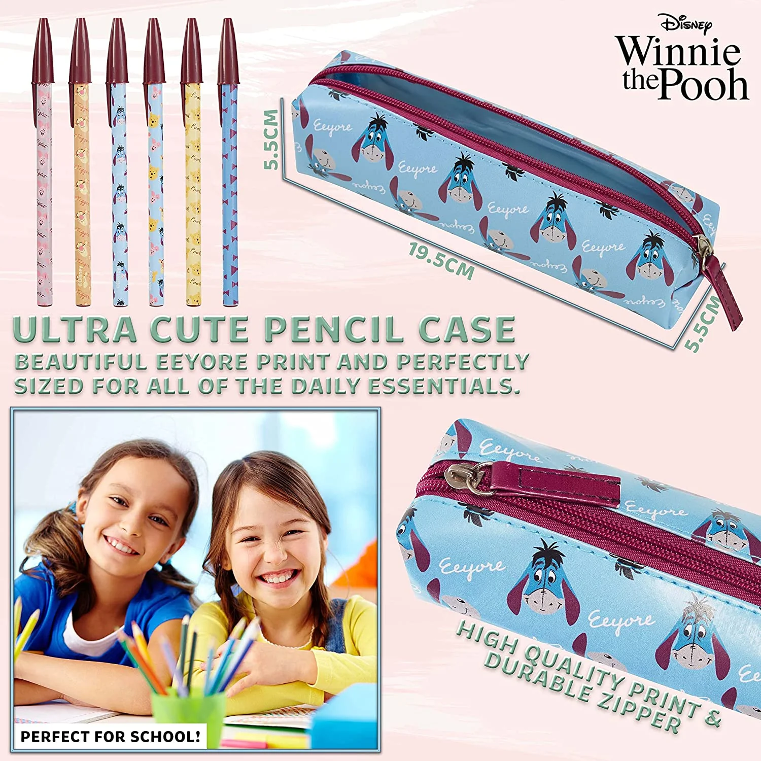Disney Stationery Set - Eeyore Notebook, Pens & Pencil Case Set - Image 4