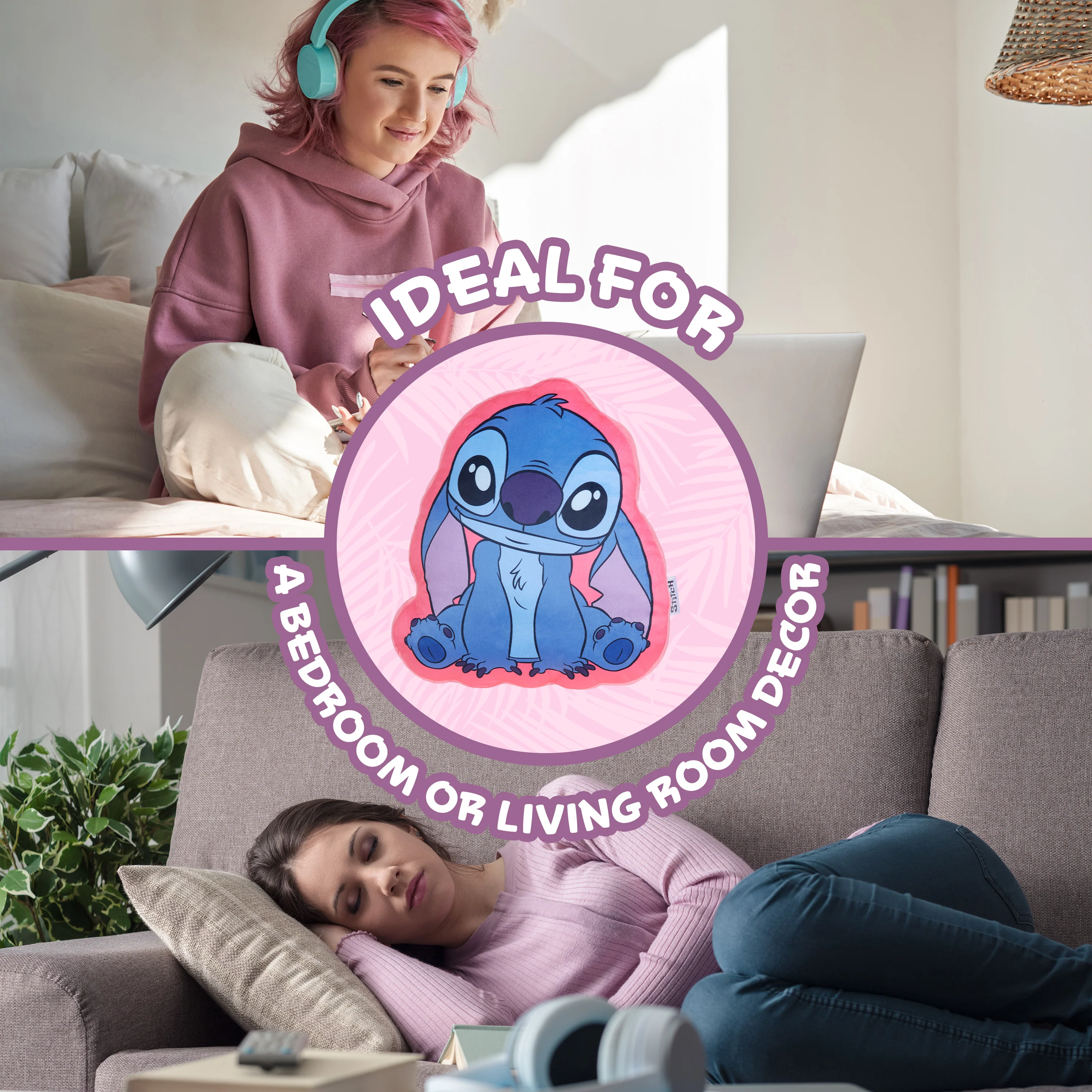 Disney Stitch 3D Plush Pillow Cushion for Sofa or Bed, Cute Kids Cuddle Cushion Soft Plushie - Image 4