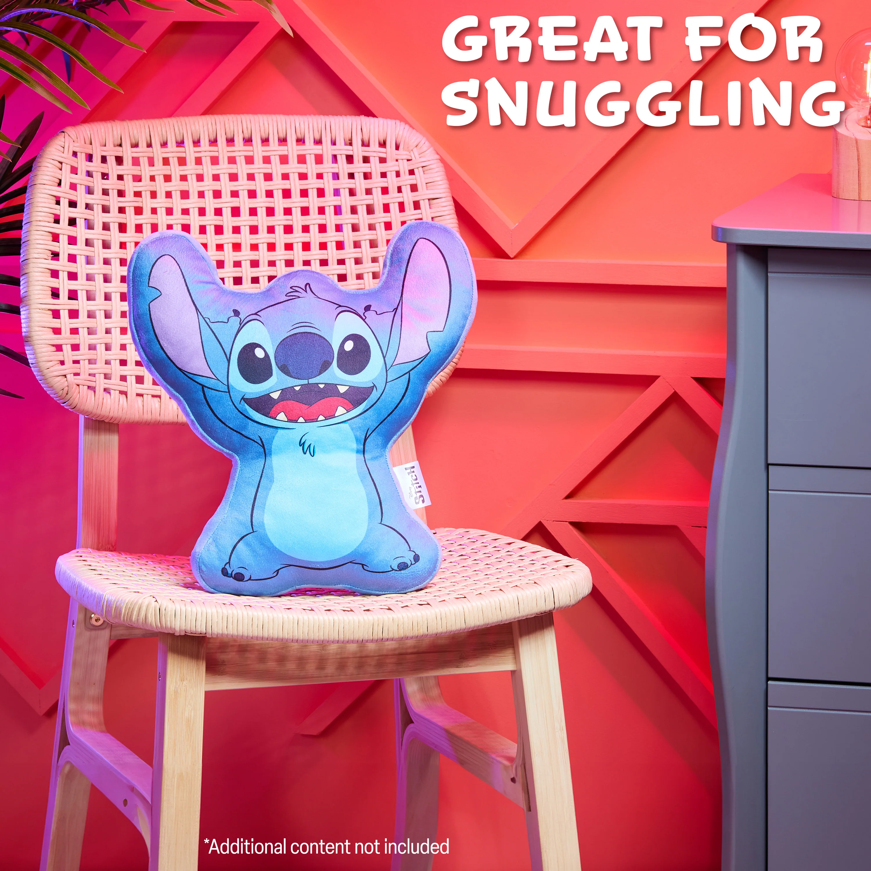 Disney Stitch 3D Plush Pillow Cushion for Sofa or Bed, Cute Kids Cuddle Cushion Soft Plushie Bedroom Accessories, Stitch Gifts for Kids (Blue Stitch, L34 x W32) - Image 2