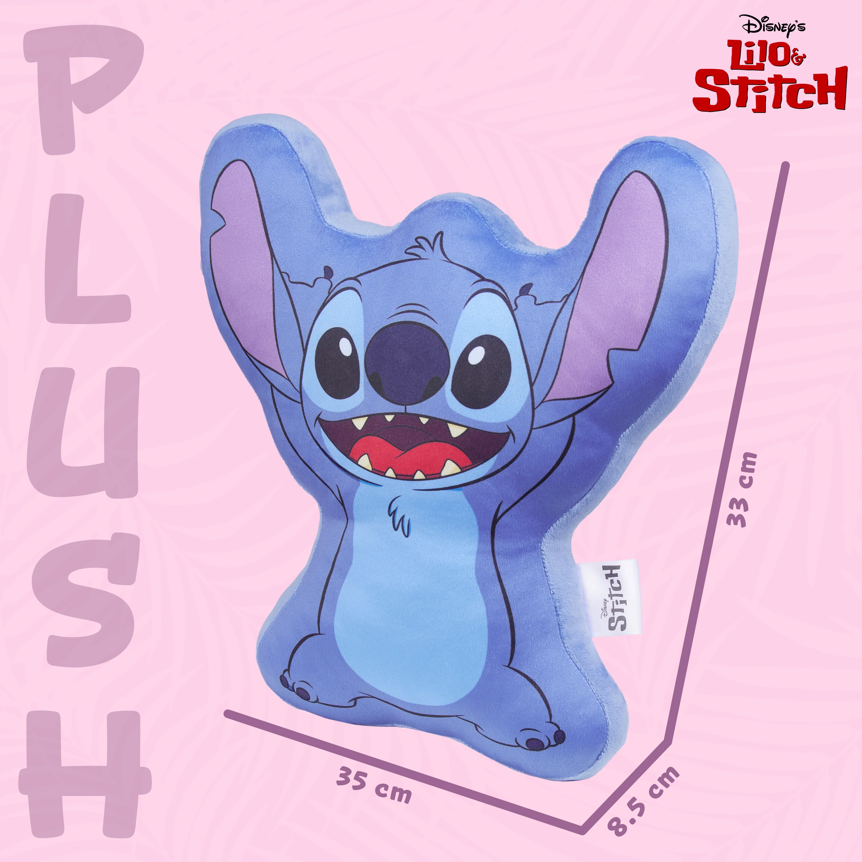 Disney Stitch 3D Plush Pillow Cushion for Sofa or Bed, Cute Kids Cuddle Cushion Soft Plushie Bedroom Accessories, Stitch Gifts for Kids (Blue Stitch, L34 x W32) - Image 6