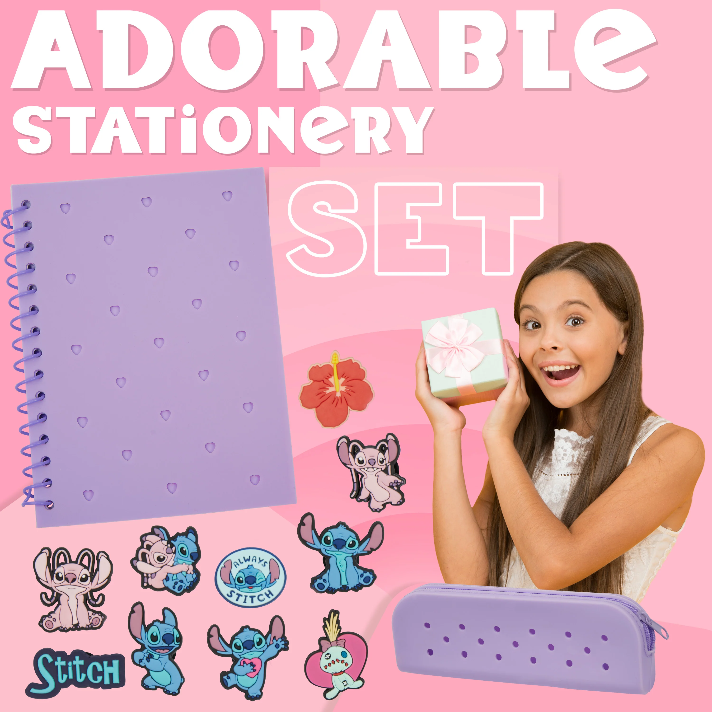 Disney Stitch A5 Diary and Stationery Set with Customisable Character Pins - Image 3