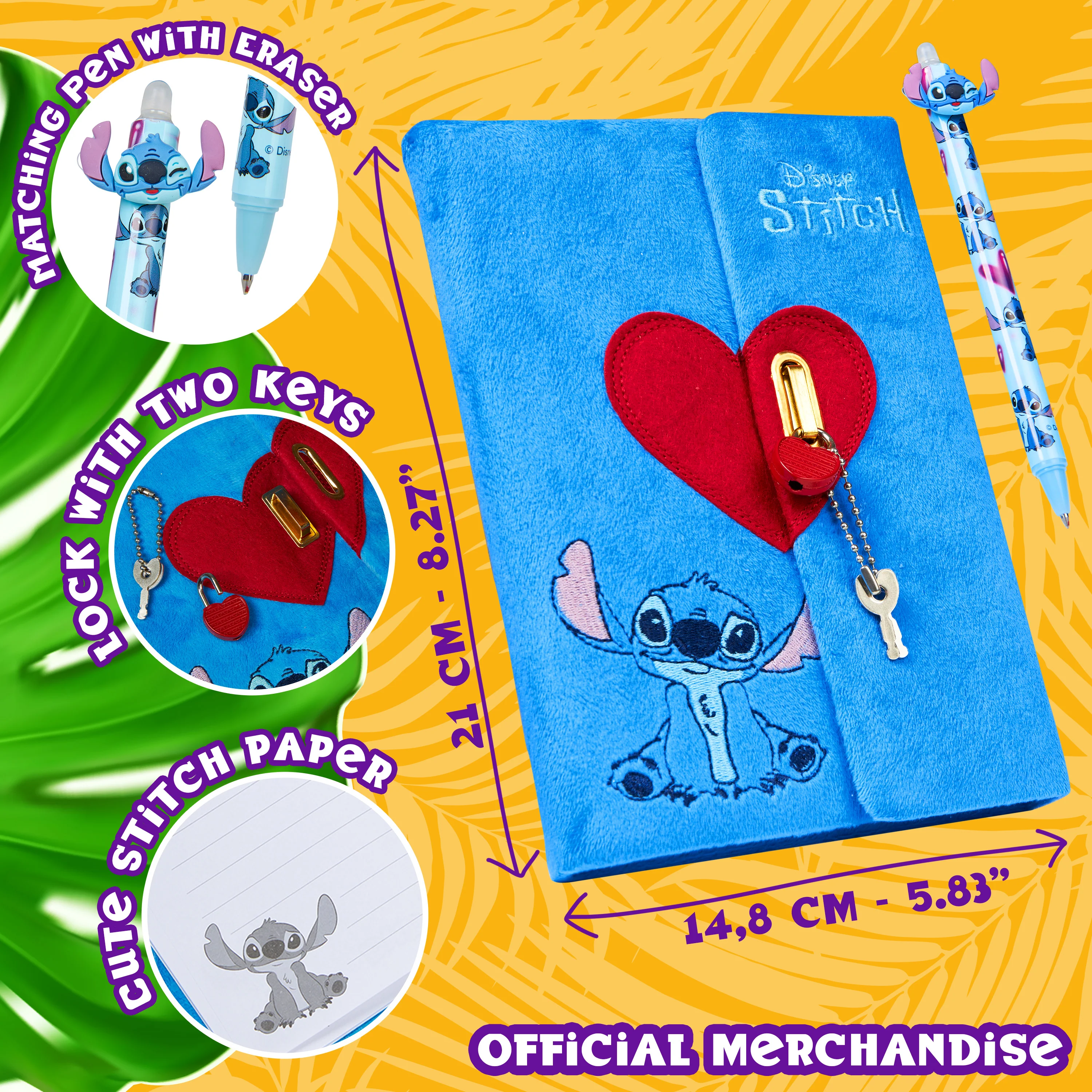 Disney Stitch A5 Secret Diary & Pen Set Stitch Gifts (Stitch Lock) - Image 6