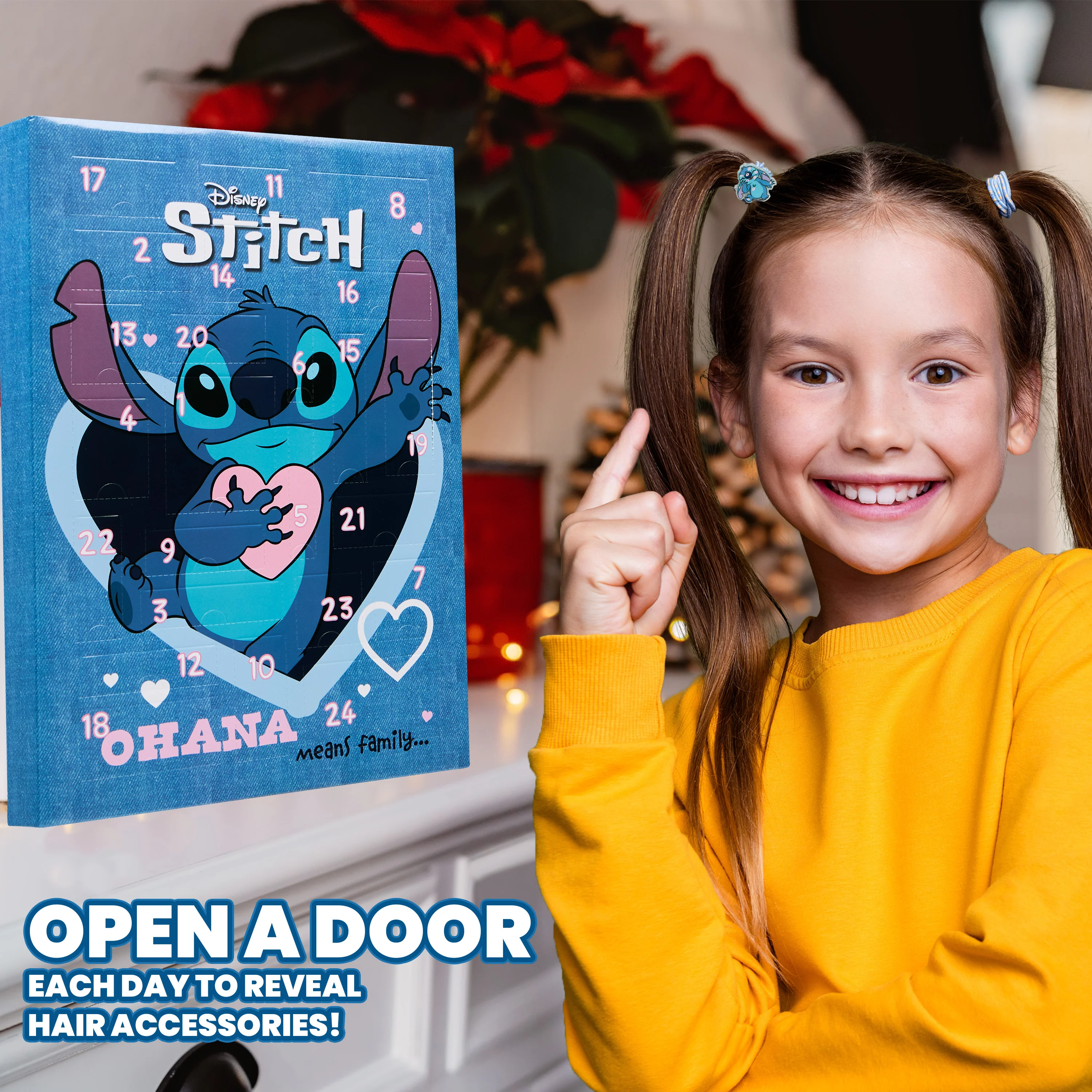 Disney Stitch Advent Calendar 2025, Girls Hair Accessories Countdown Calendar (Blue) - Image 4