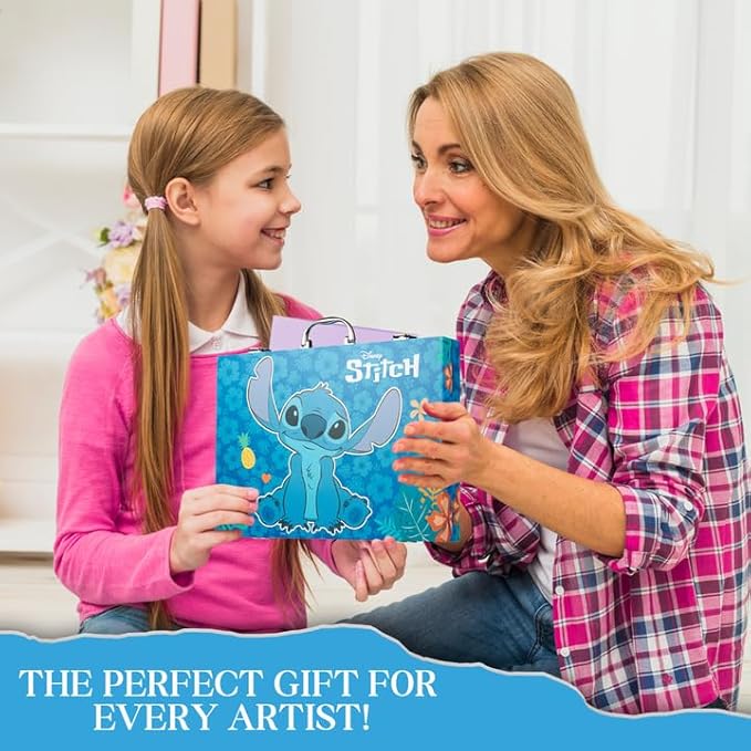 Disney Stitch Art Set for Kids 130+ Pieces Colouring Pencils Colouring Crayons Art Supplies - Image 2
