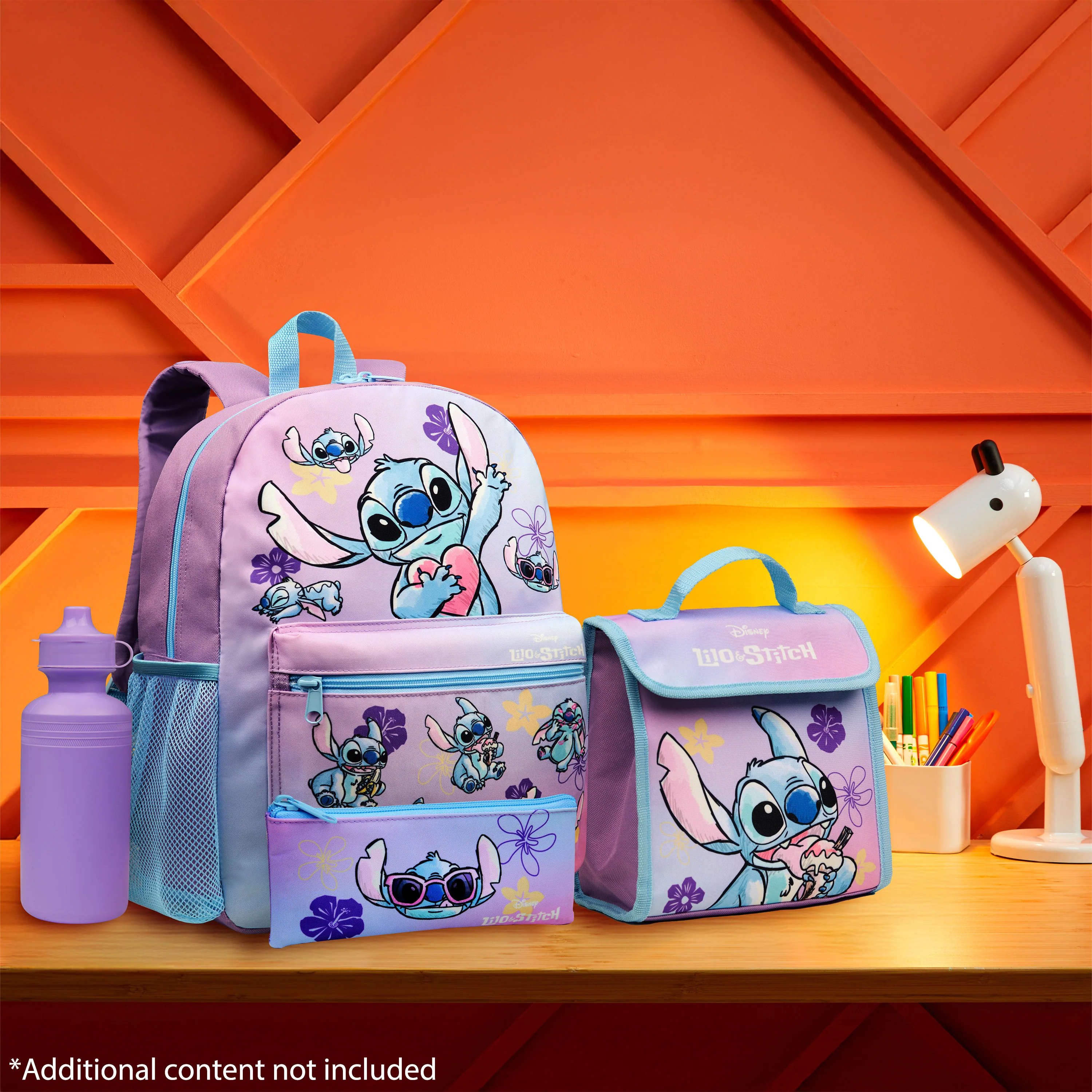 Disney Stitch Backpack Set 4 Pcs with Water Bottle Pencil Case Lunch Bag School Bag School Supplies Travel Stitch Gifts - Image 6
