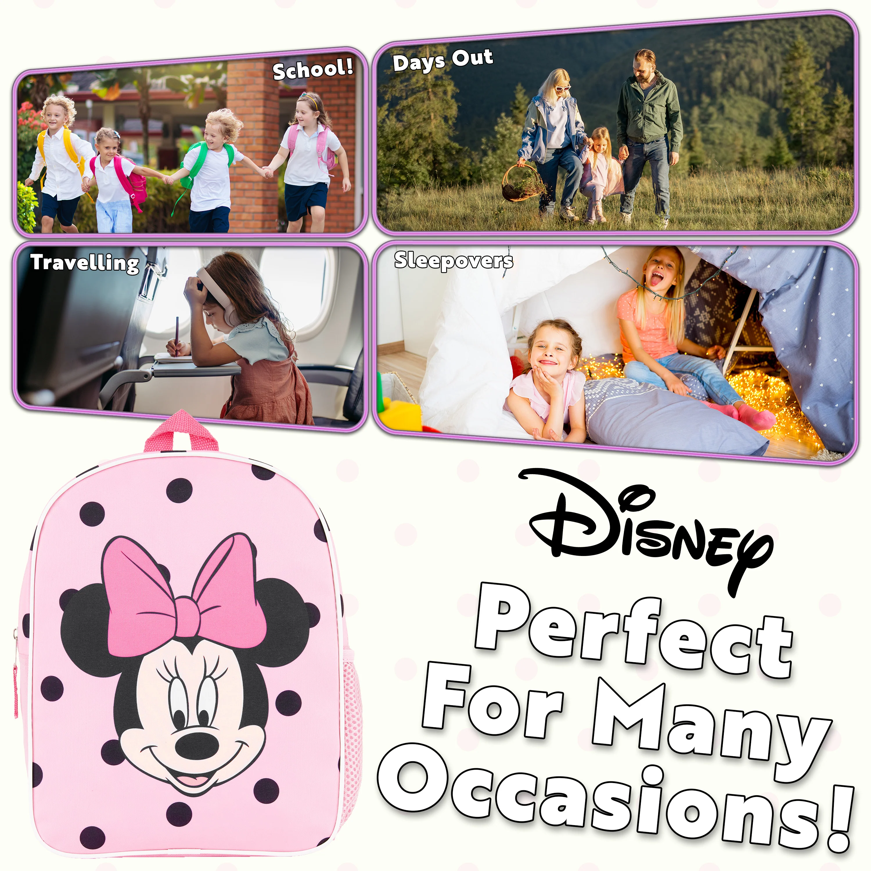 Disney Stitch Backpacks for Girls Elsa Minnie Mouse Toddler Backpack Kids Rucksack Nursery Pre School Bags for Girls Travel Holiday Stitch Gifts - Image 4