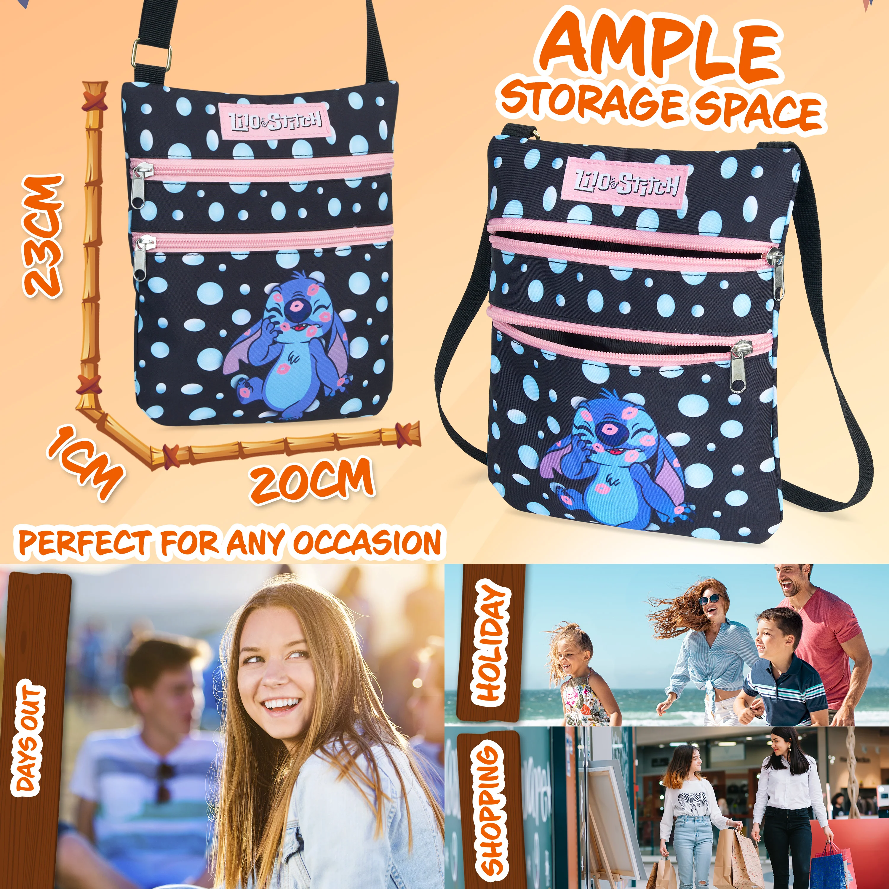 Disney Stitch Crossbody Bag for Girls Teens Shoulder Bag Long Strap Stitch Gifts - Image 5