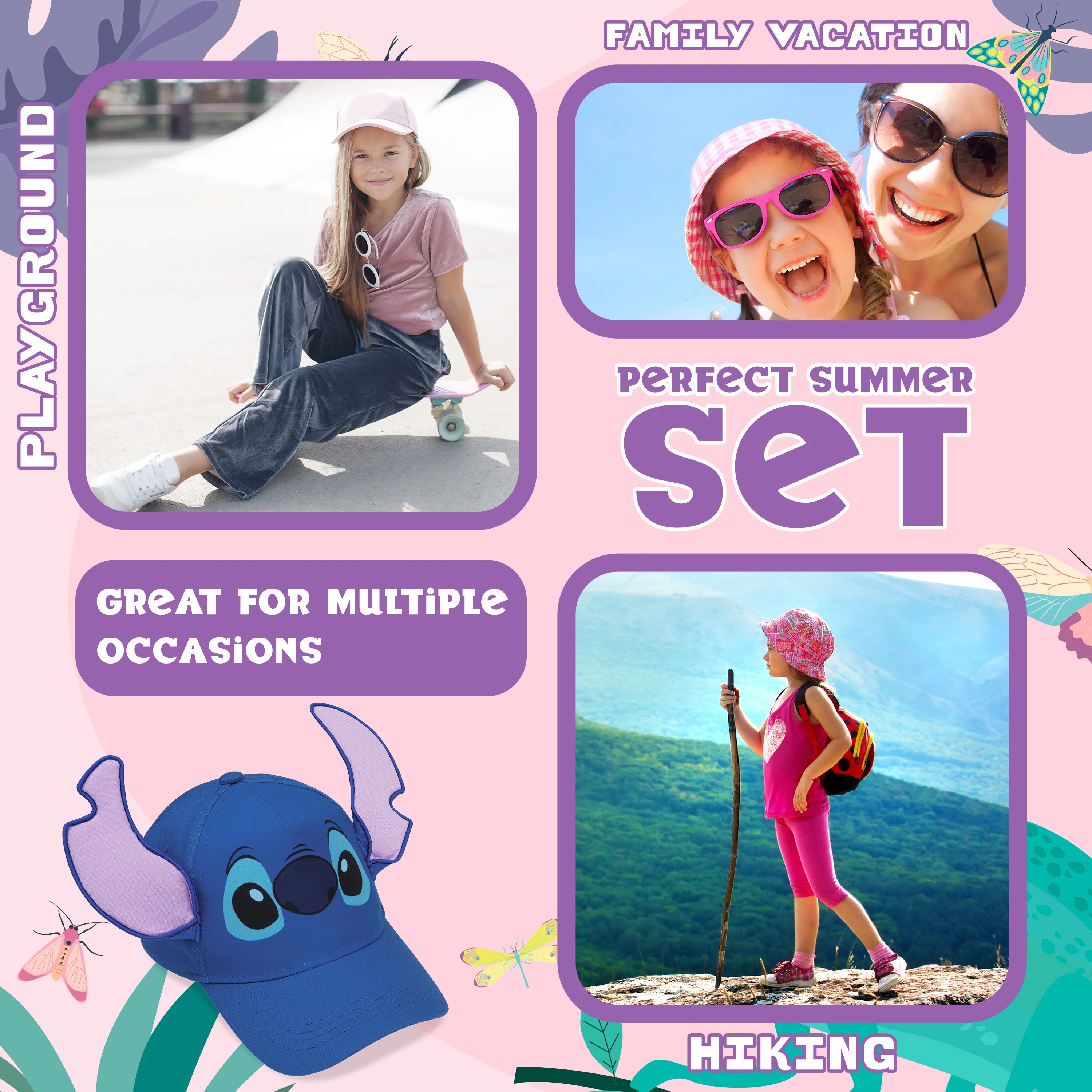 Disney Stitch Baseball Cap Girls Summer 3D Cap for Girls Stitch Gifts for Girls (Blue) - Image 5