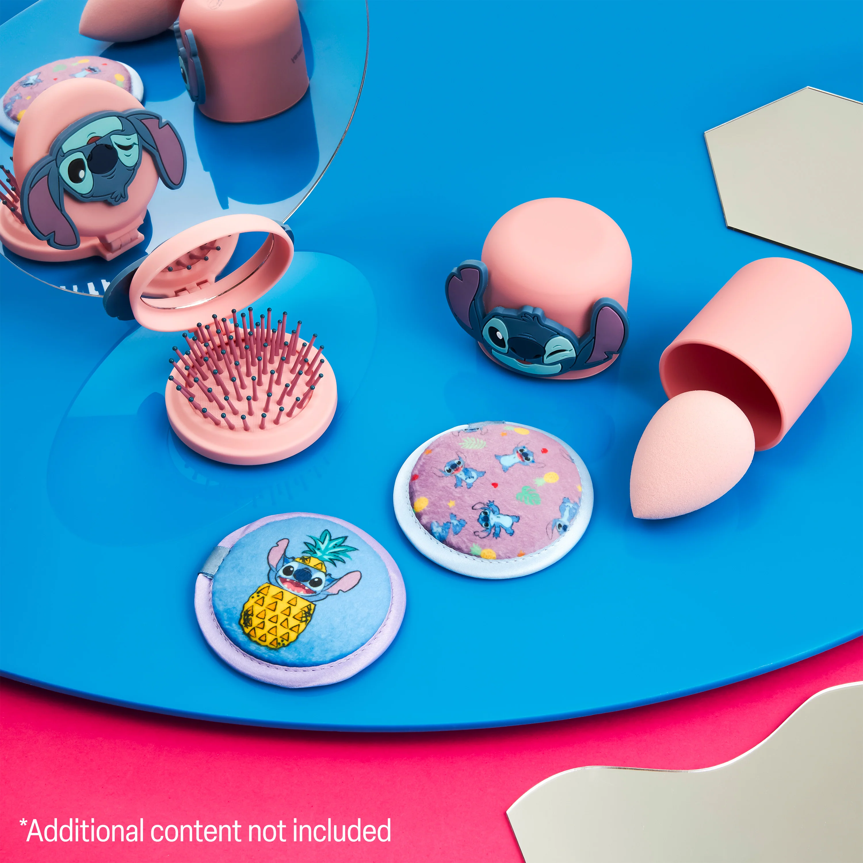 Disney Stitch Beauty Accessories Set with Beauty Sponge, Reusable Makeup Remover Pads & Travel Hairbrush - Stitch Gifts - Image 2
