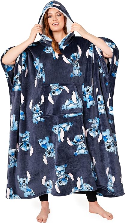 Disney Stitch Blanket Hoodie for Women and Teenagers