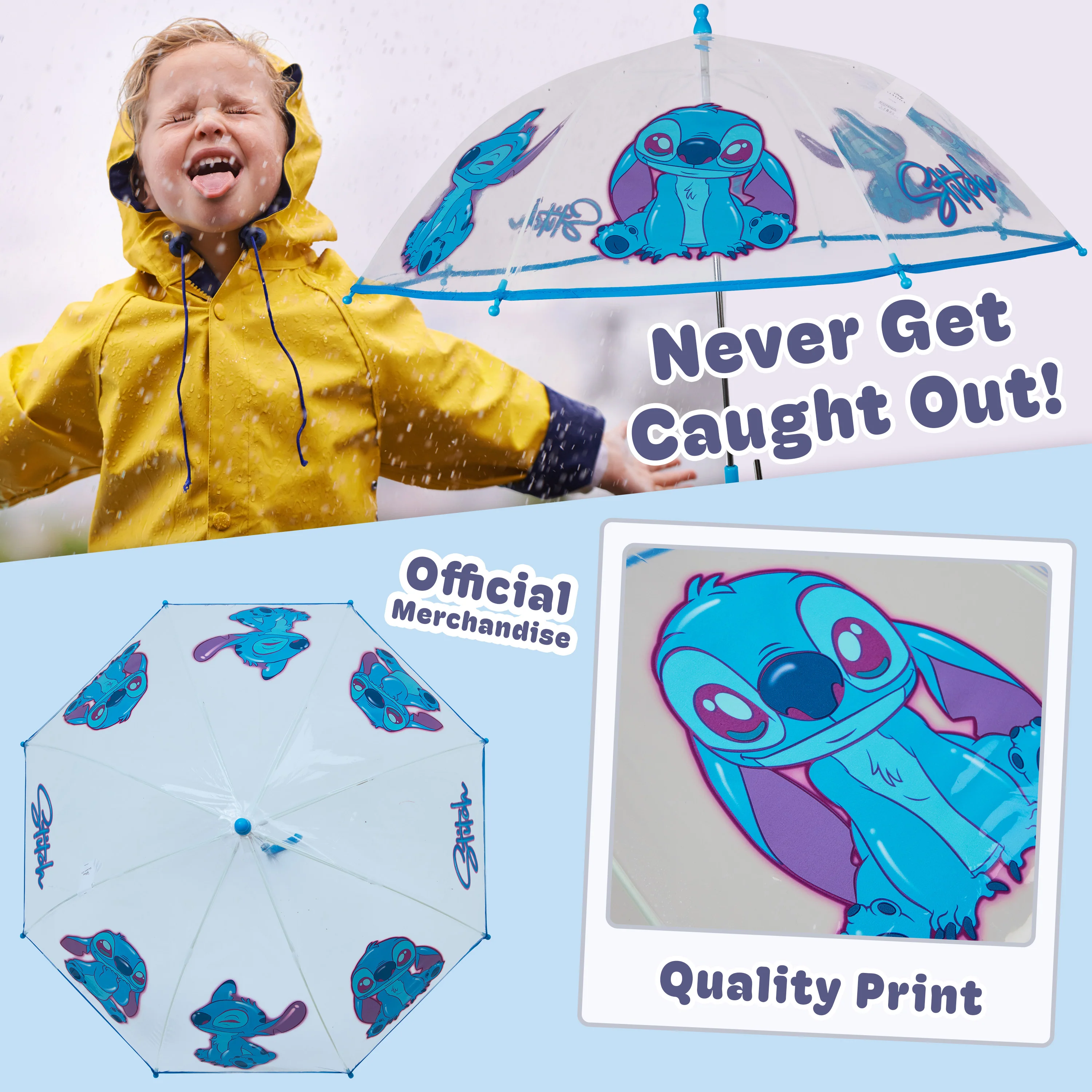Disney Stitch Clear Dome Umbrella for Girls -Folding Transparent Umbrella - Image 5